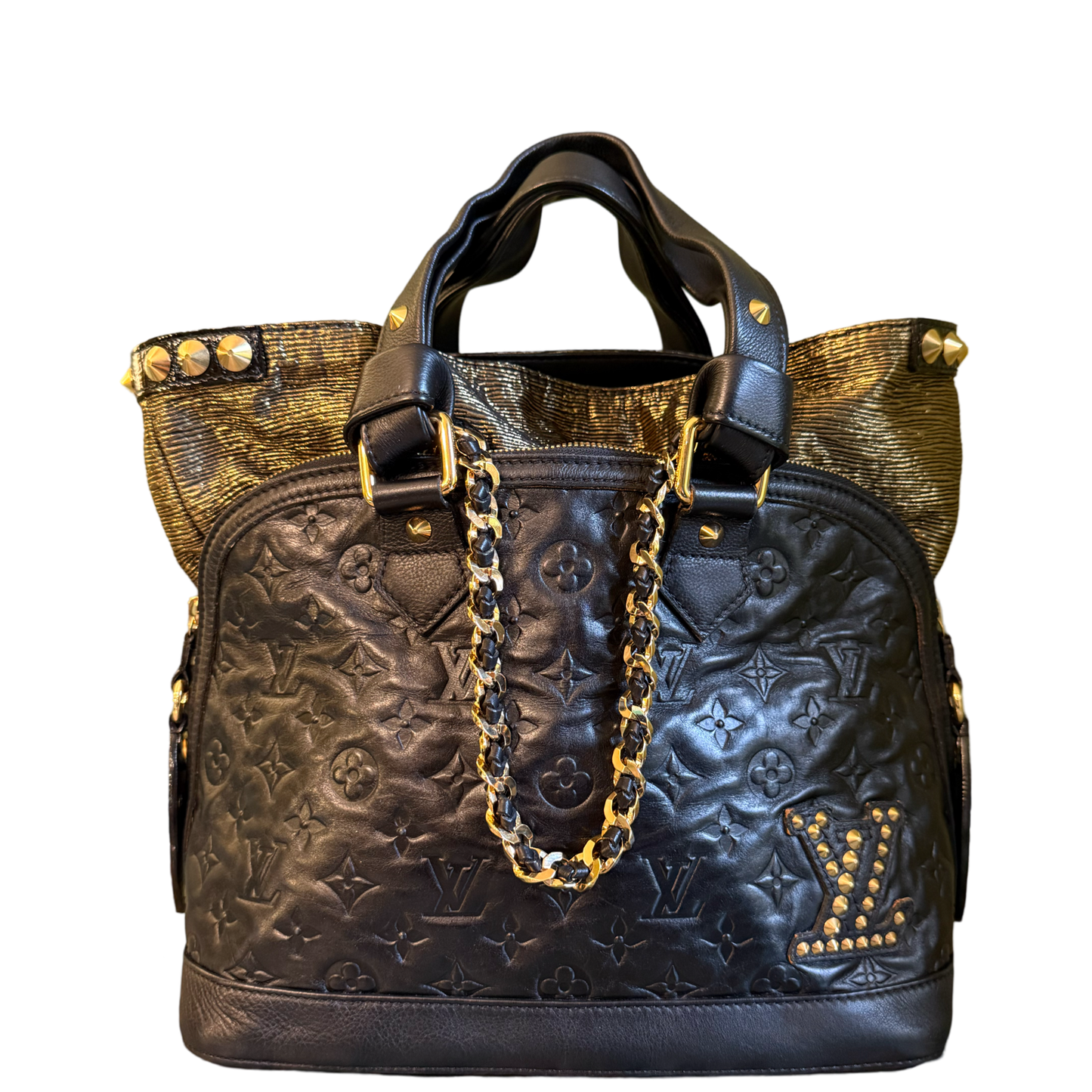 LOUIS VUITTON BLACK DOUBLE JEU NEO ALMA HANDBAG