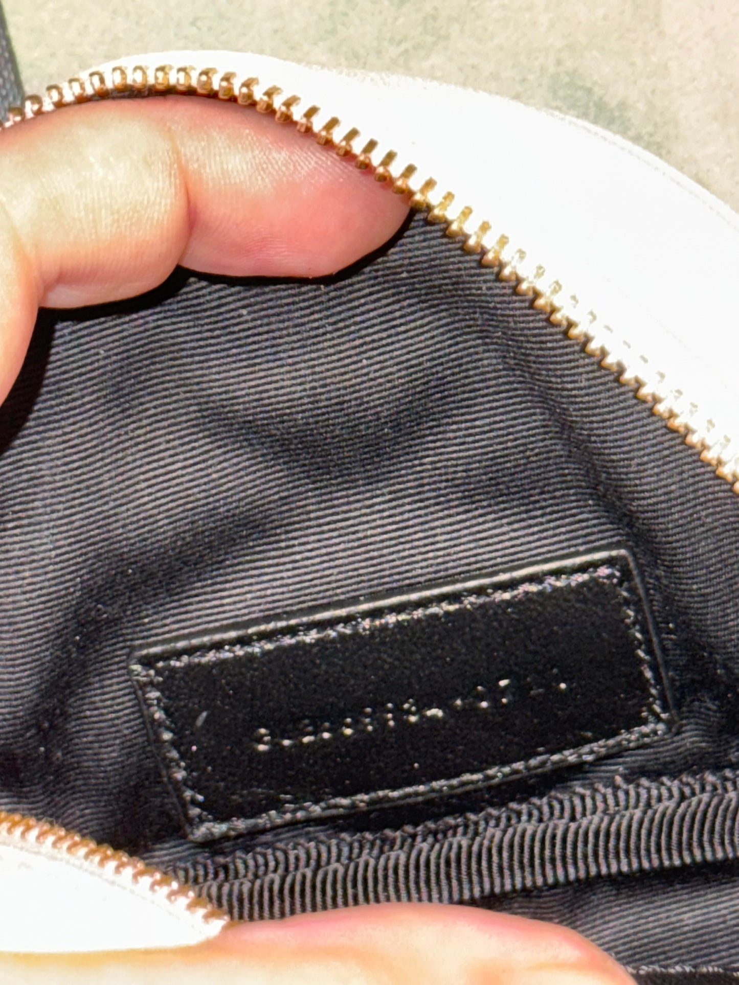 SAINT LAURENT BEIGE MATELASSÉ KEY POUCH