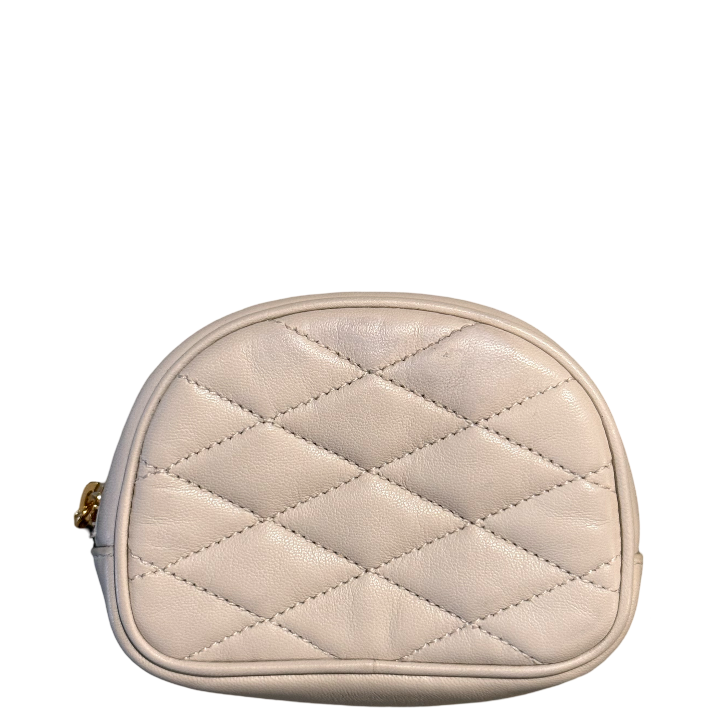 SAINT LAURENT BEIGE MATELASSÉ KEY POUCH