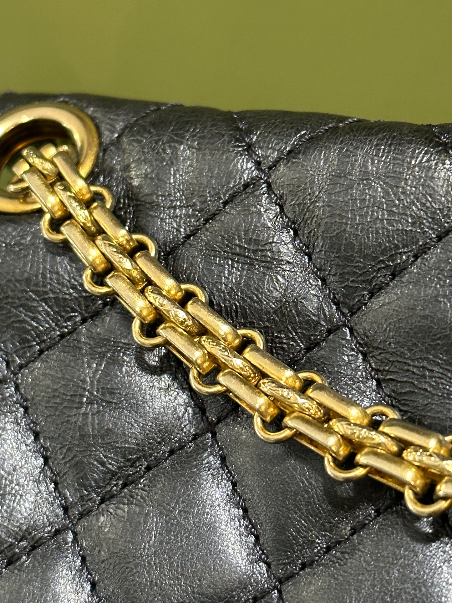 CHANEL METALLIC NAVY DOUBLE GASSET 2.55 REISSUE SHOULDER BAG