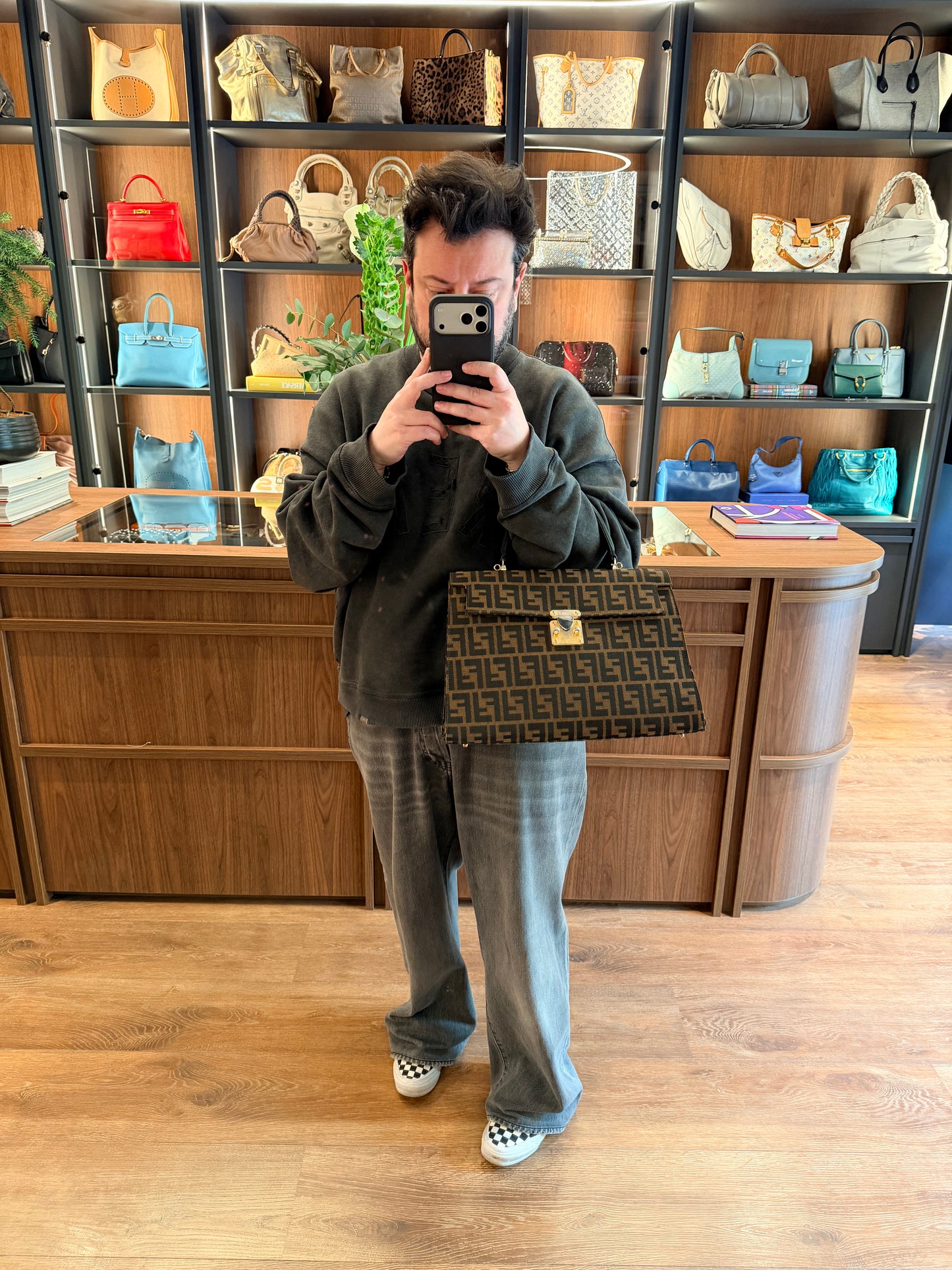 FENDI ZUCCA TOP HANDLE HANDBAG