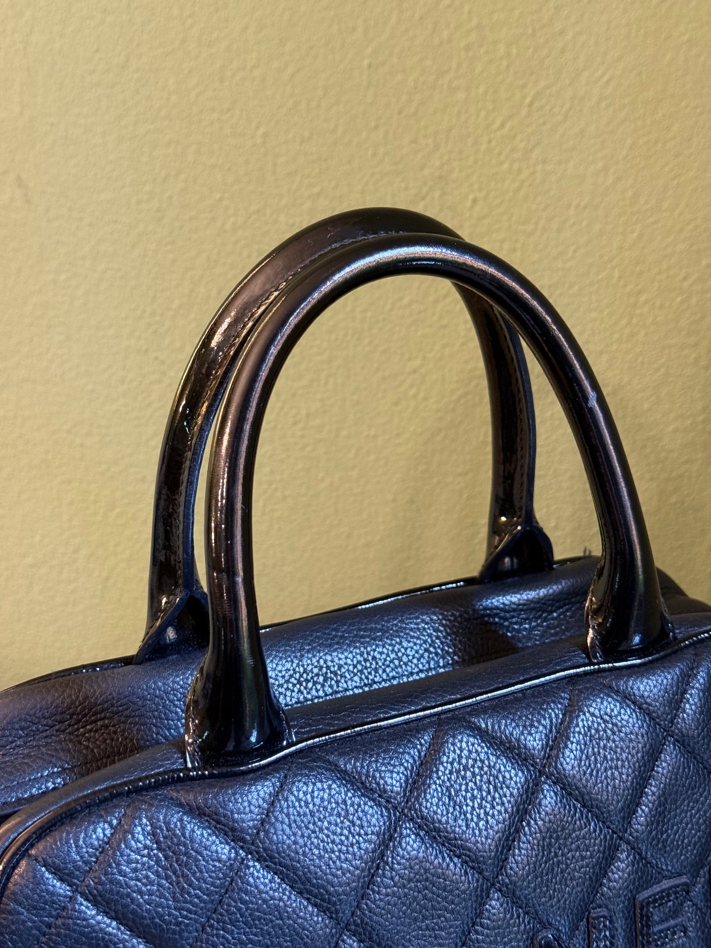 CHANEL BLACK CAVIAR SMALL BOWLER HANDBAG