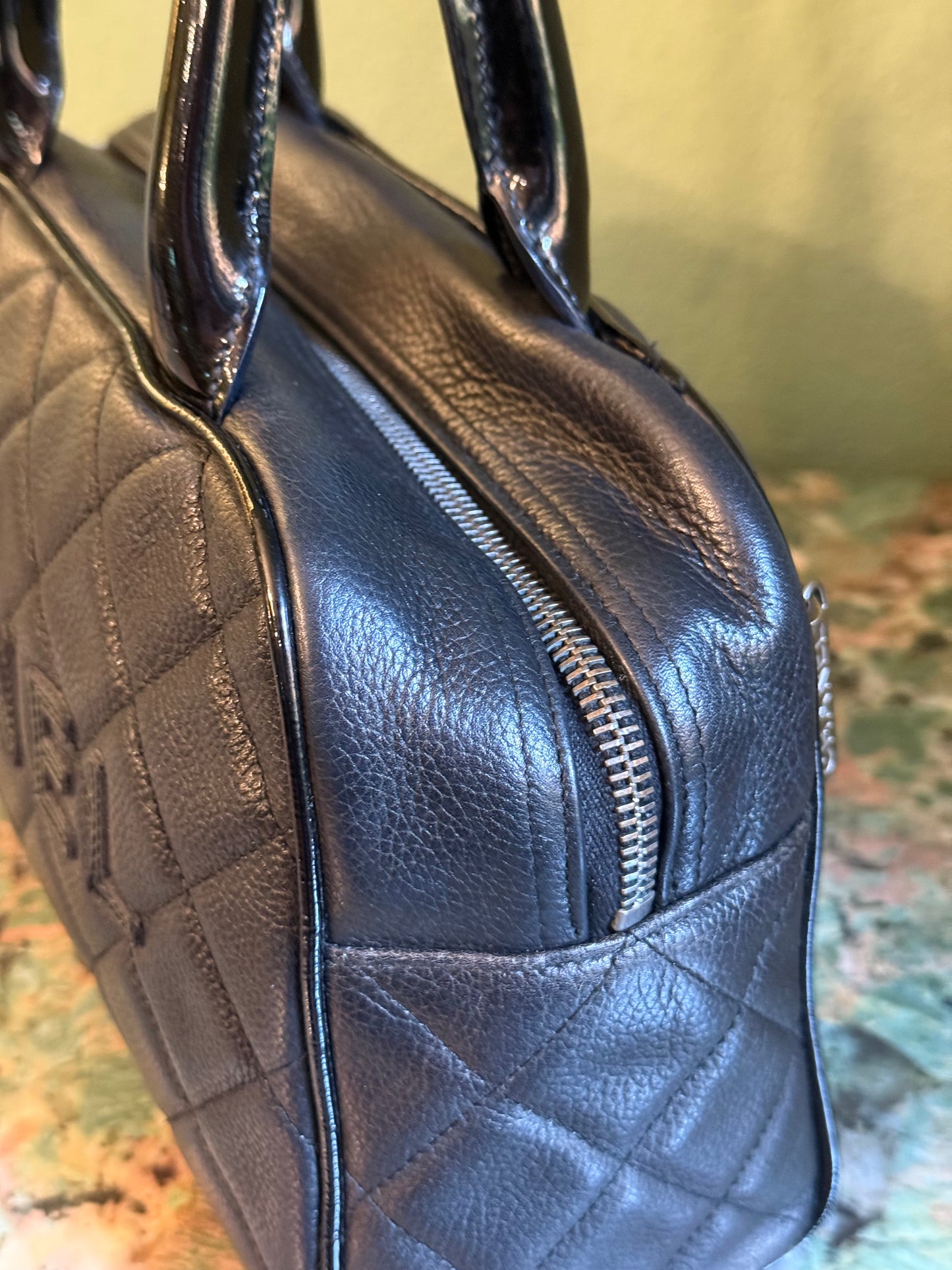 CHANEL BLACK CAVIAR SMALL BOWLER HANDBAG