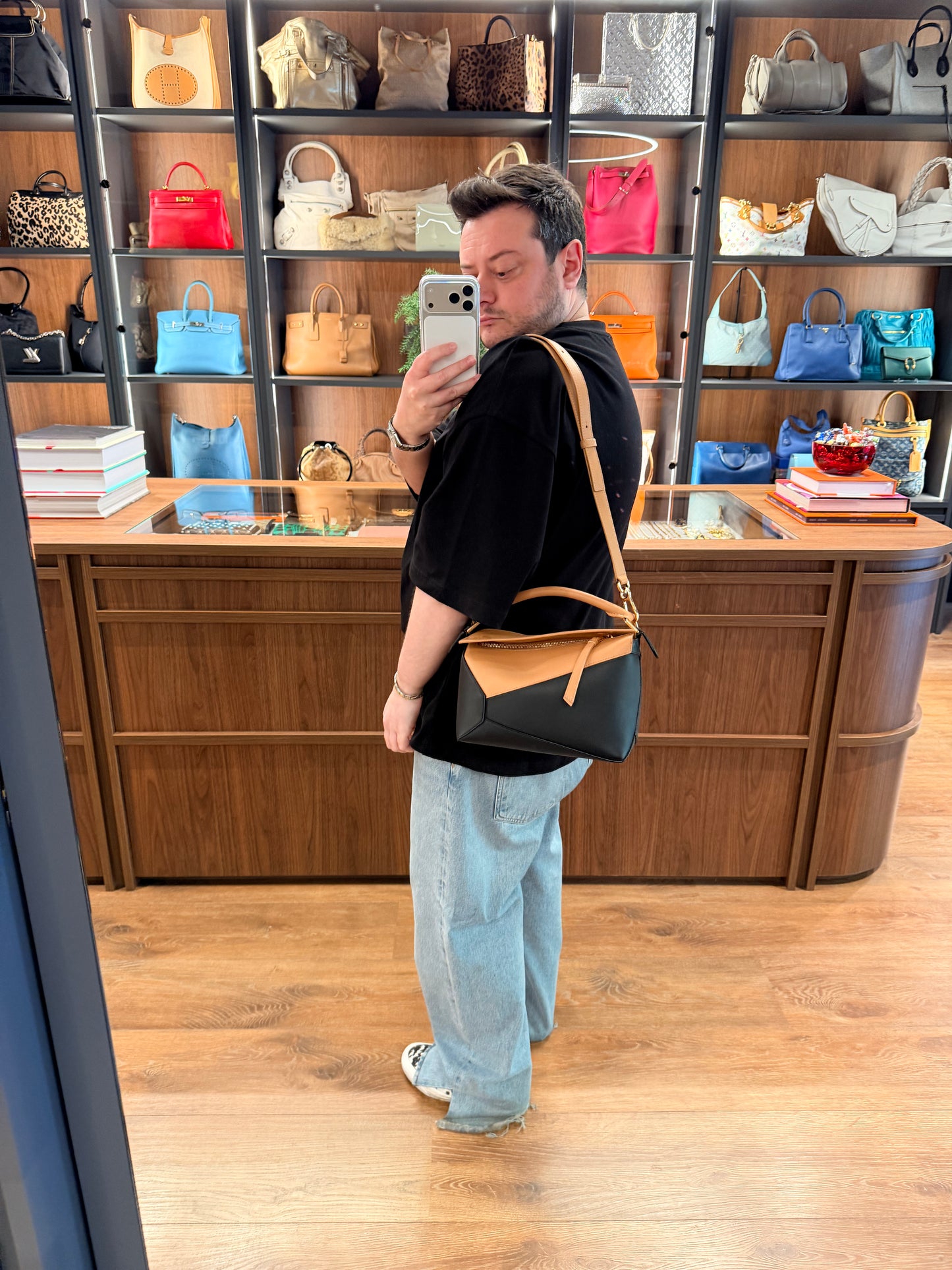 LOEWE BI COLOR SMALL PUZZLE EDGE HANDBAG