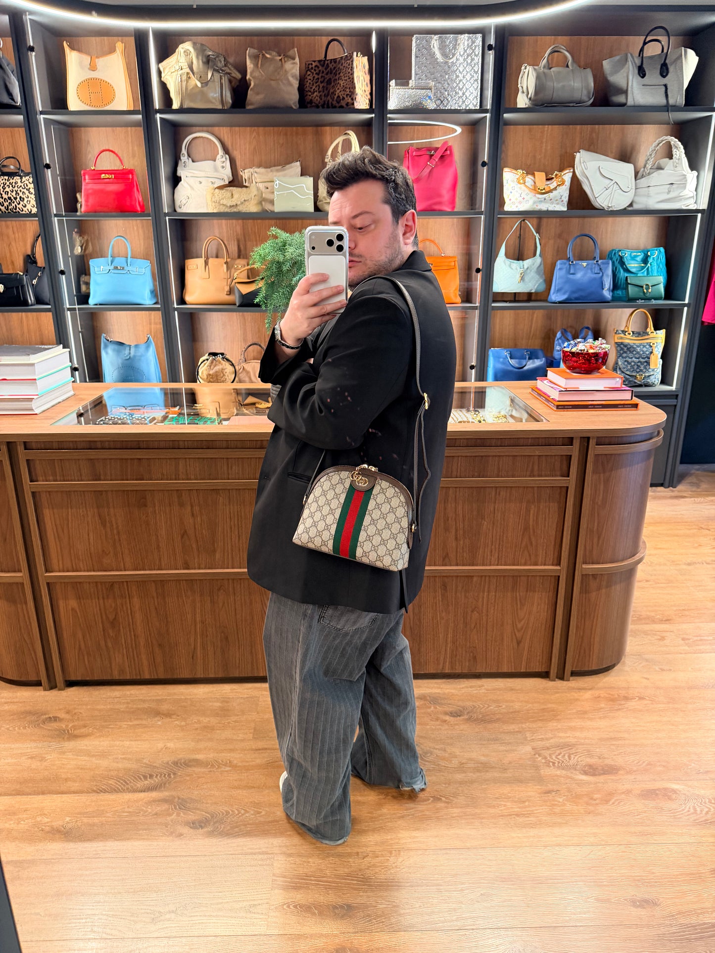 GUCCI GG SUPREME OPHIDIA CROSSBODY BAG