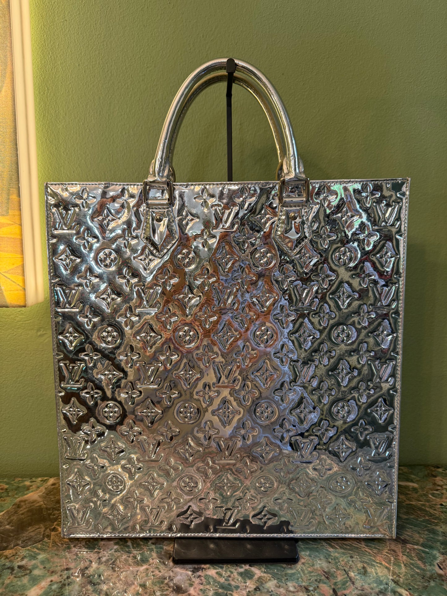 LOUIS VUITTON SILVER MIROIR SAC PLAT HANDBAG