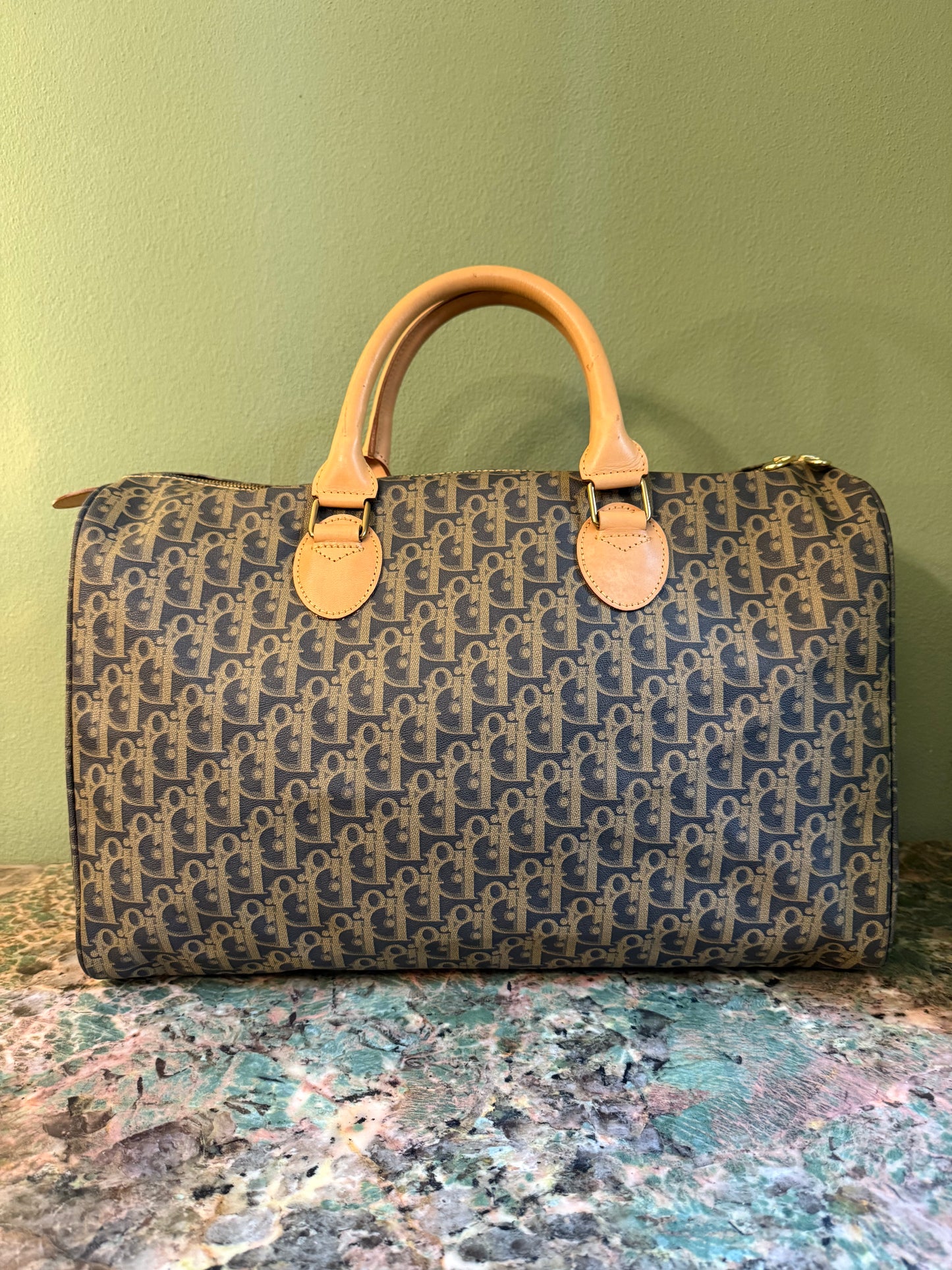 DIOR OBLIQUE CANVAS LARGE BOSTON BAG