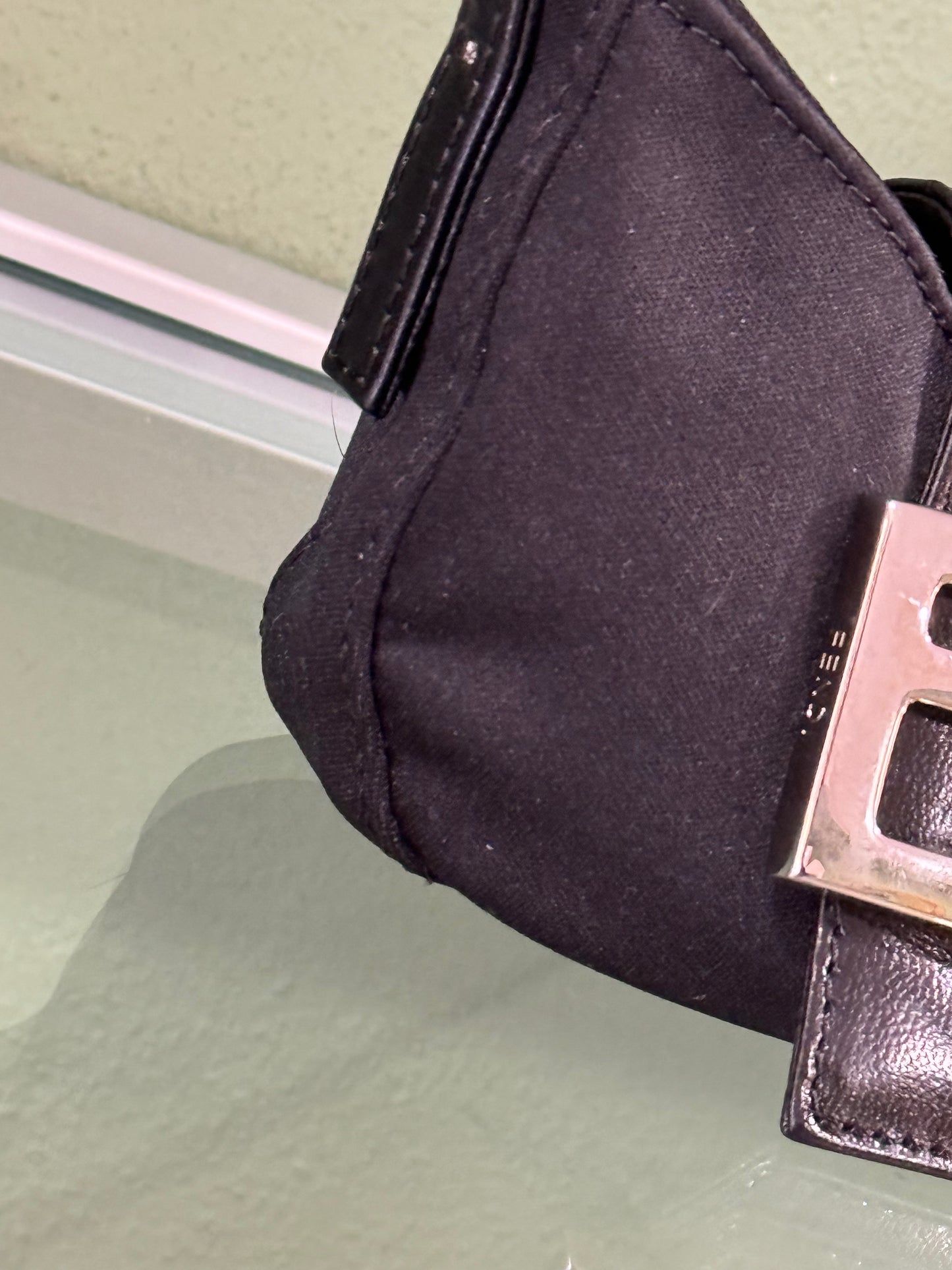 FENDI BLACK JERSEY MINI CROISSANT