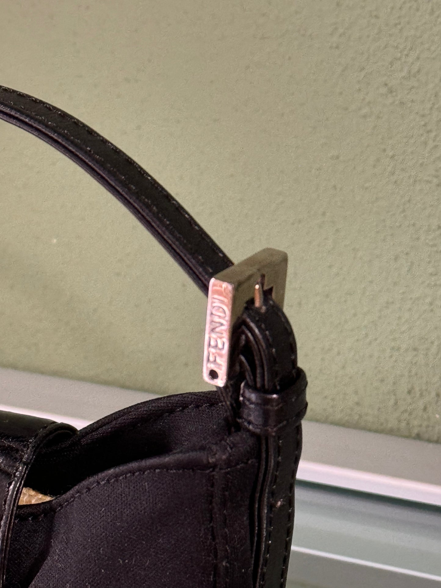 FENDI BLACK JERSEY MINI CROISSANT