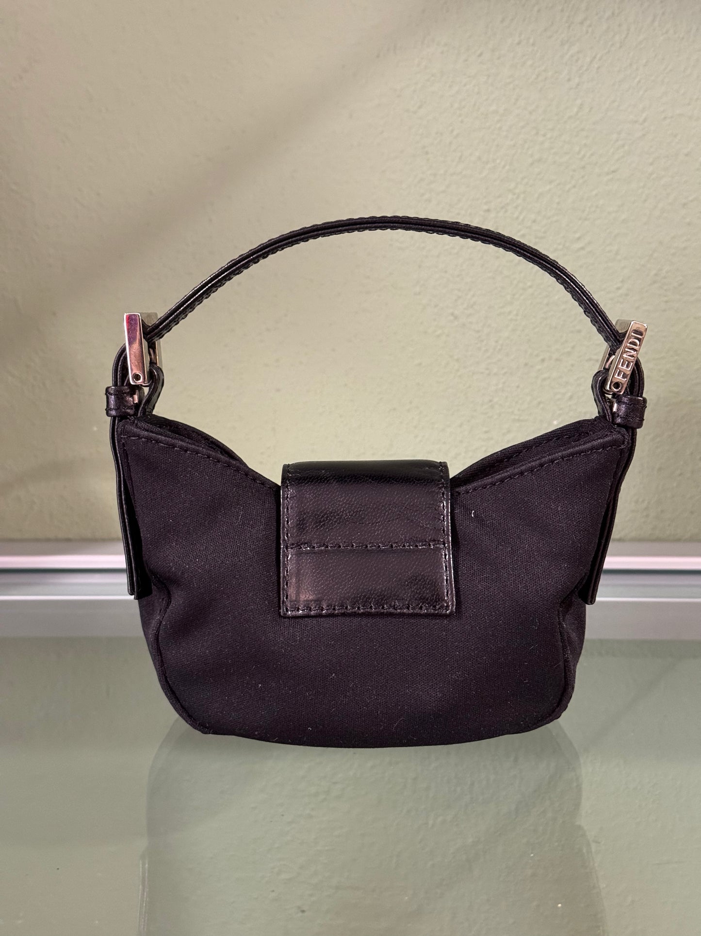 FENDI BLACK JERSEY MINI CROISSANT