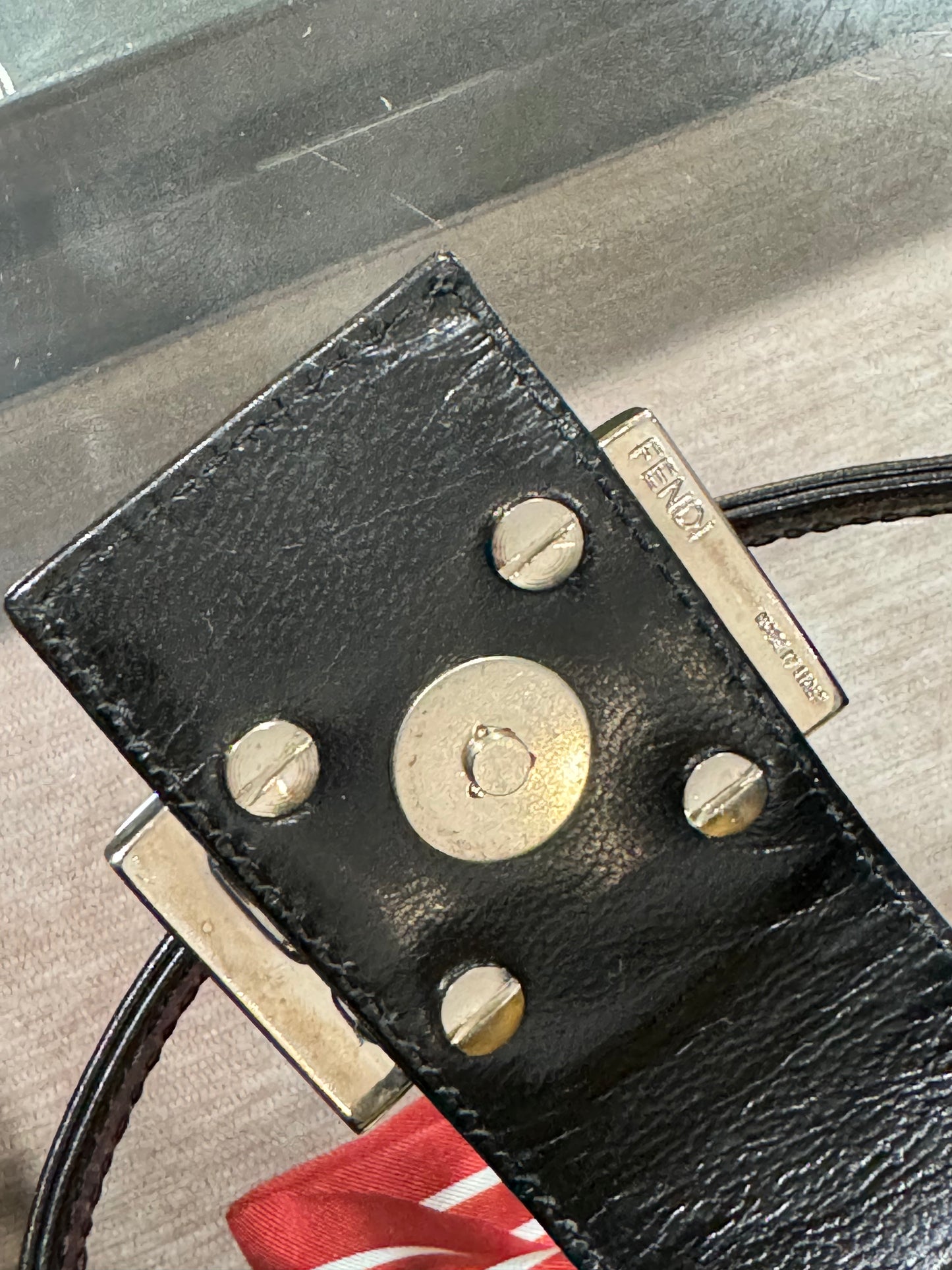 FENDI BLACK JERSEY MINI CROISSANT