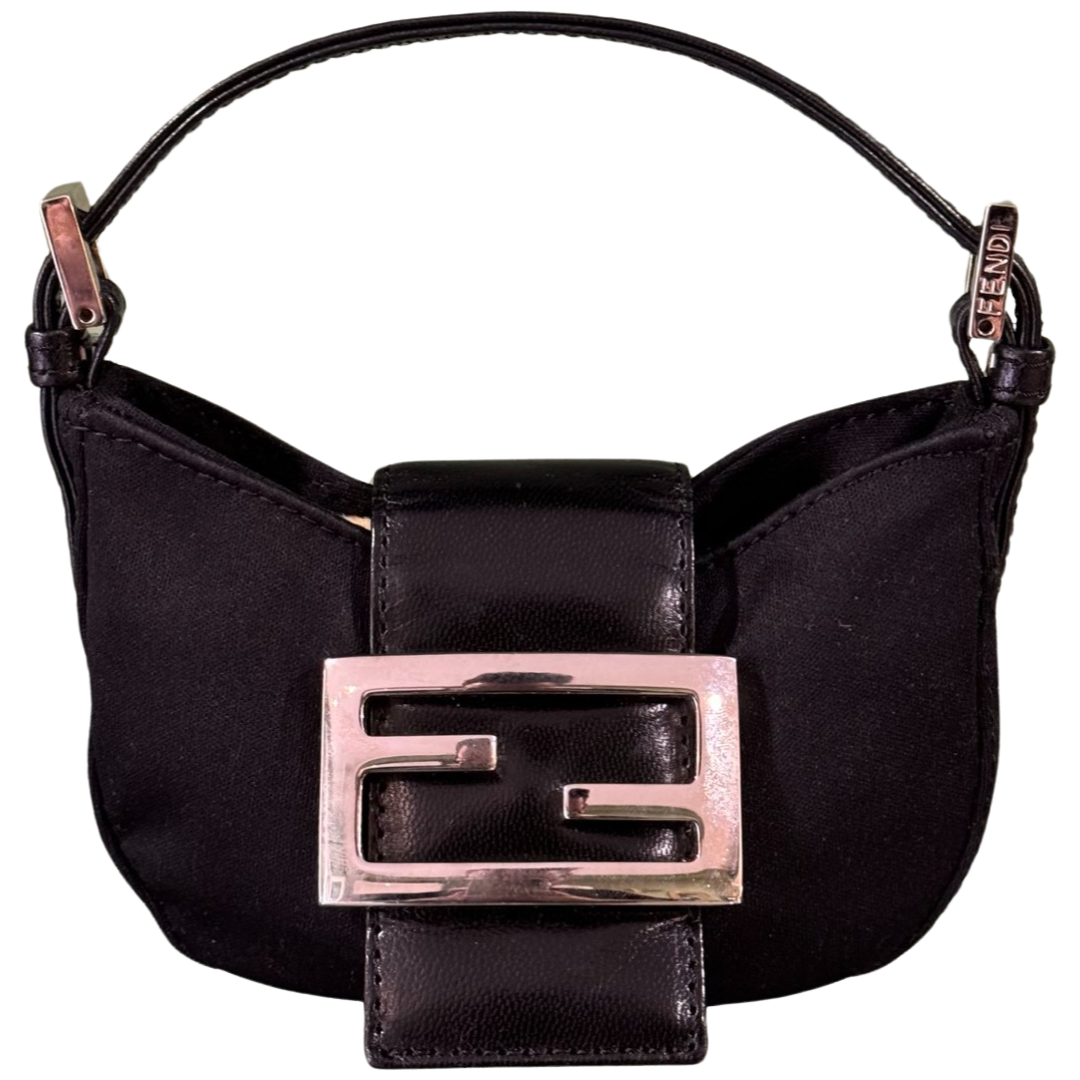 FENDI BLACK JERSEY MINI CROISSANT