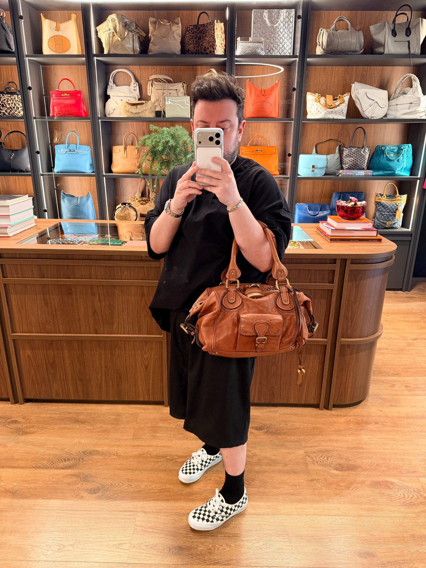 CHLOE BROWN LARGE POCKET PADDINGTON HANDBAG