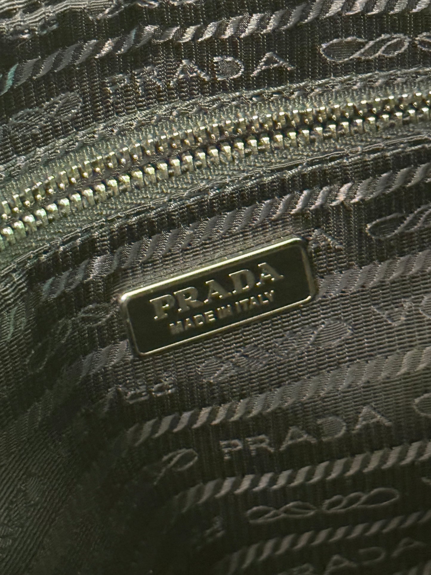 PRADA PERFORATED BI COLOR CHAIN HANDBAG