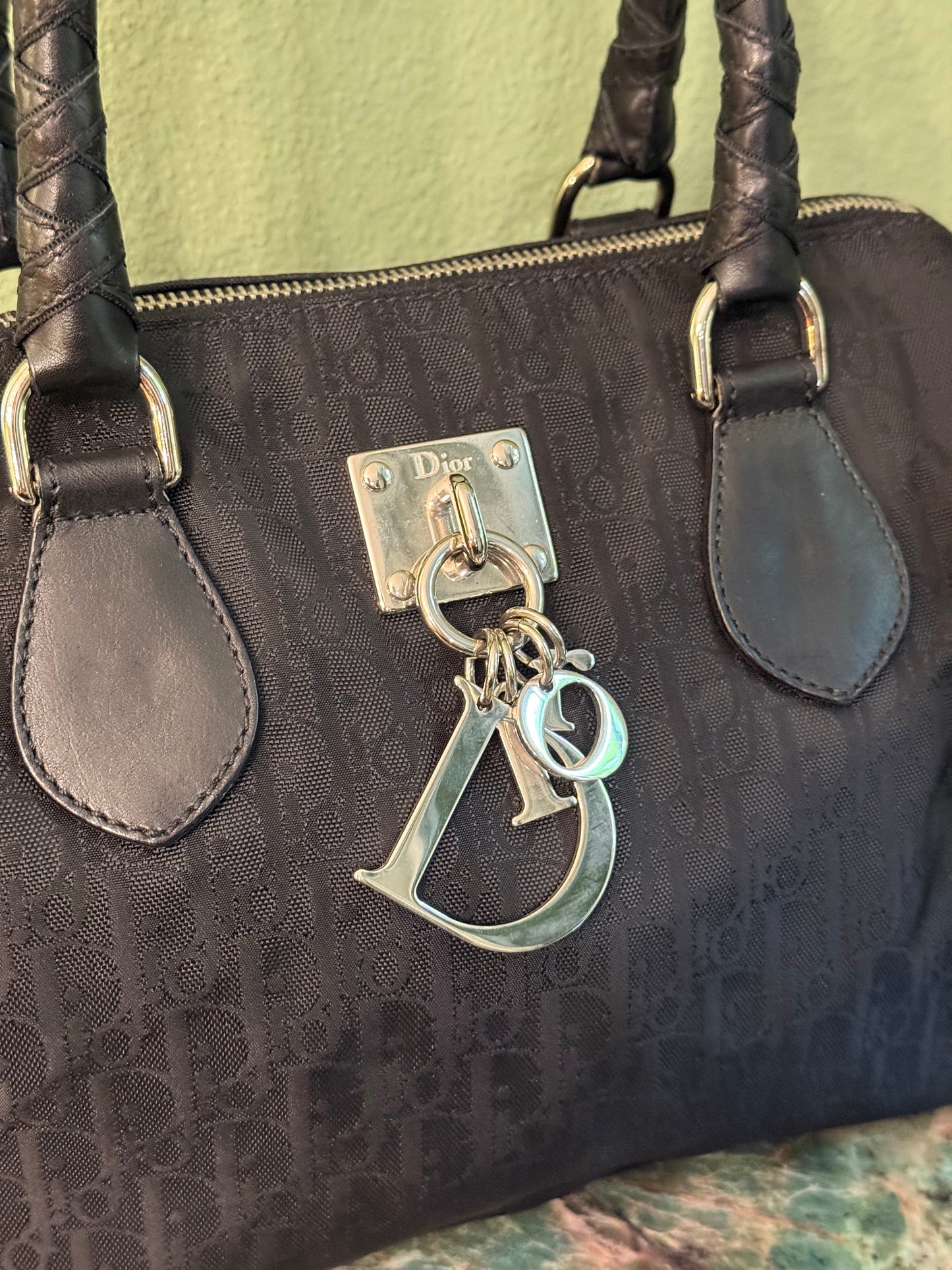 DIOR BLACK MONOGRAM OBLIQUE BOSTON BAG
