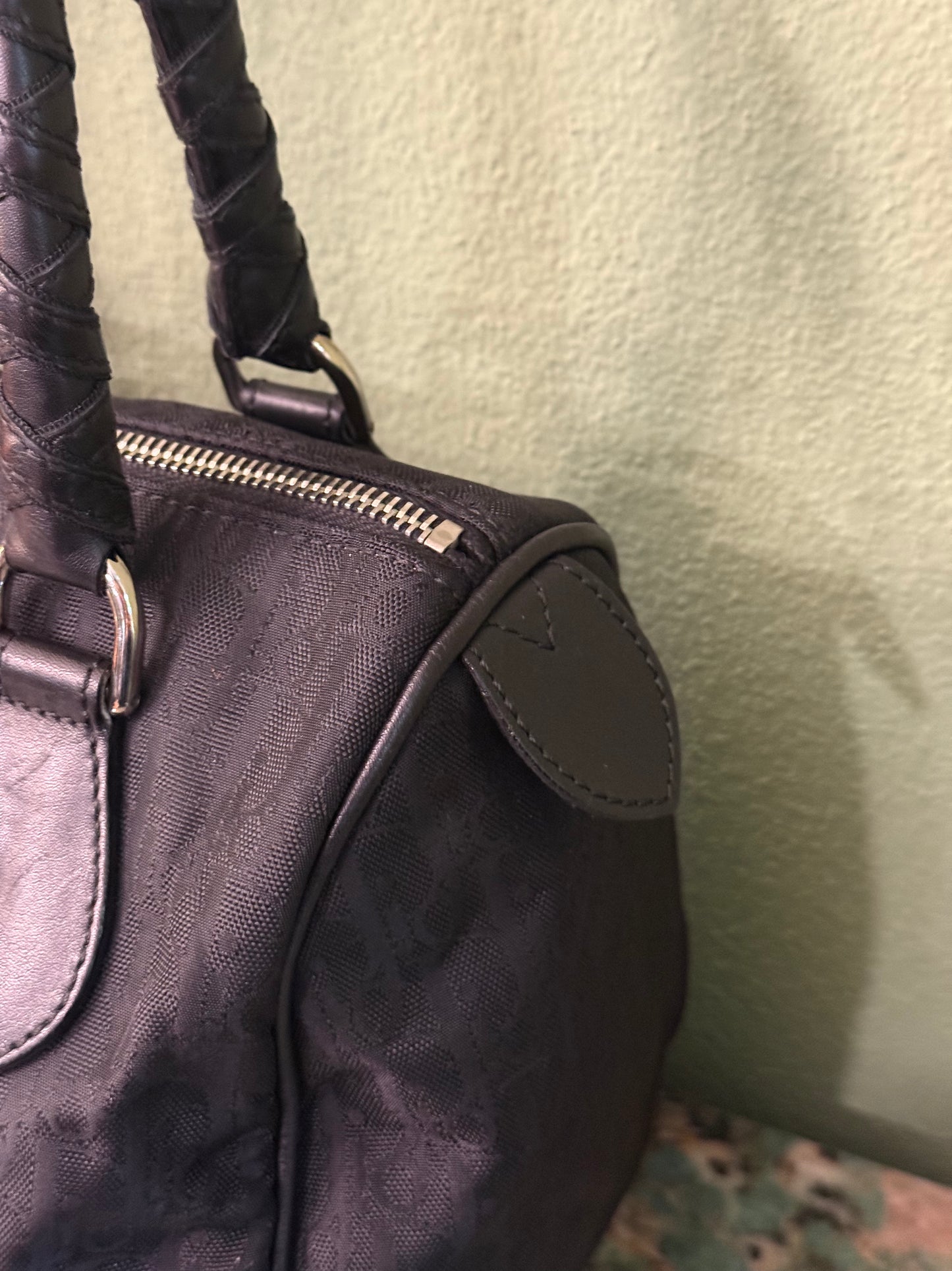 DIOR BLACK MONOGRAM OBLIQUE BOSTON BAG