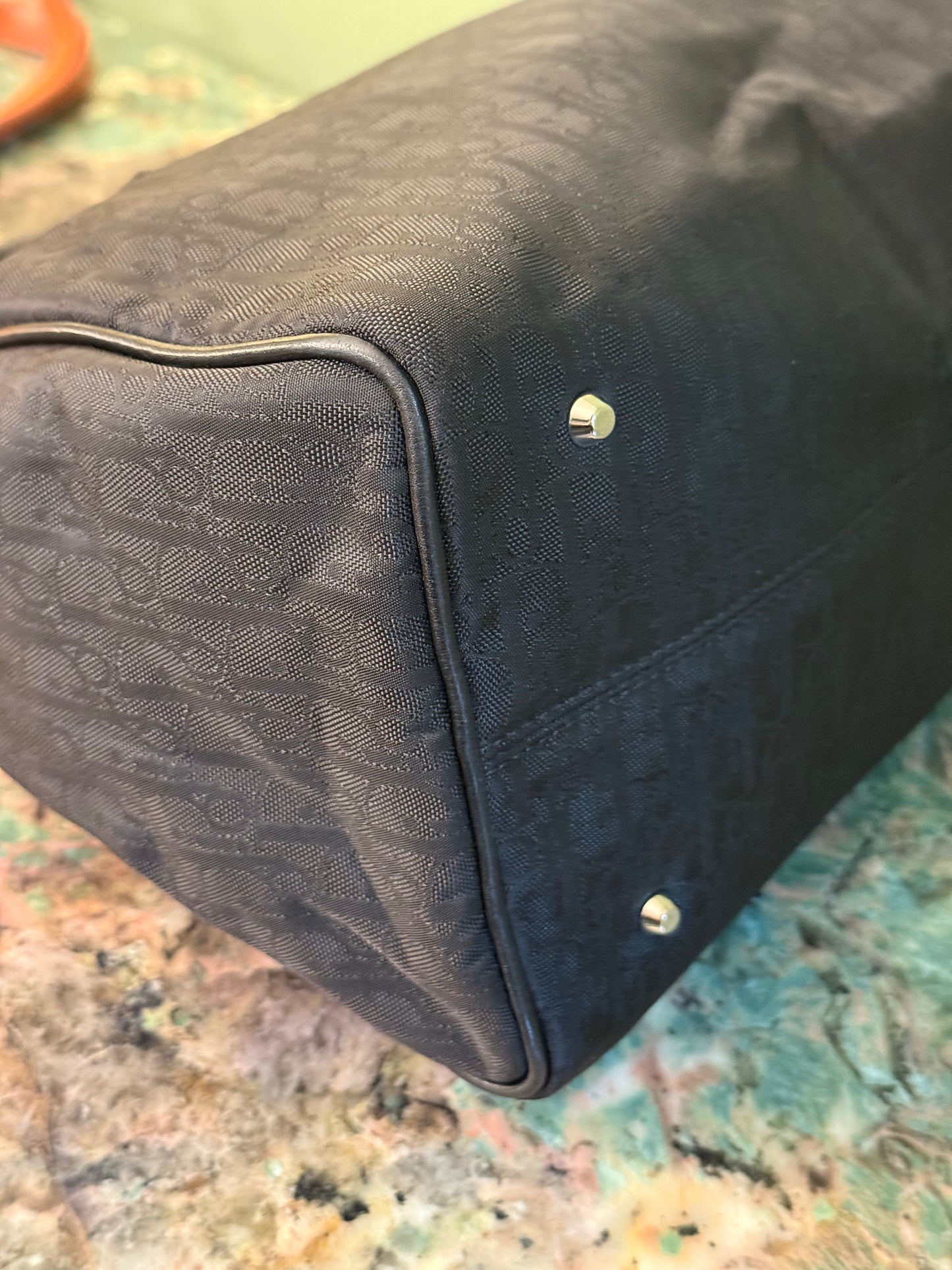 DIOR BLACK MONOGRAM OBLIQUE BOSTON BAG