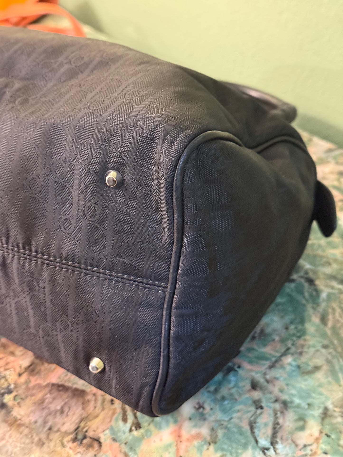 DIOR BLACK MONOGRAM OBLIQUE BOSTON BAG