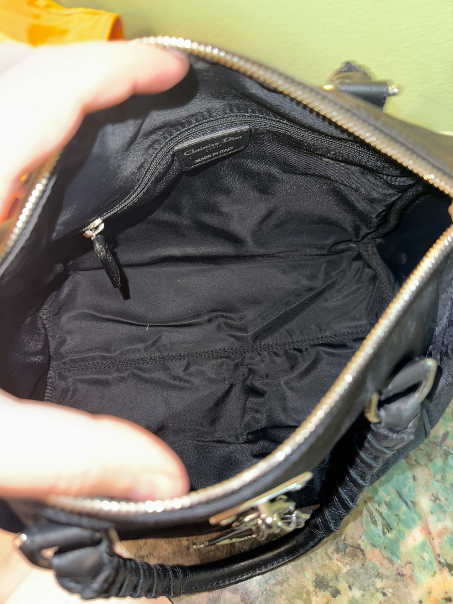 DIOR BLACK MONOGRAM OBLIQUE BOSTON BAG