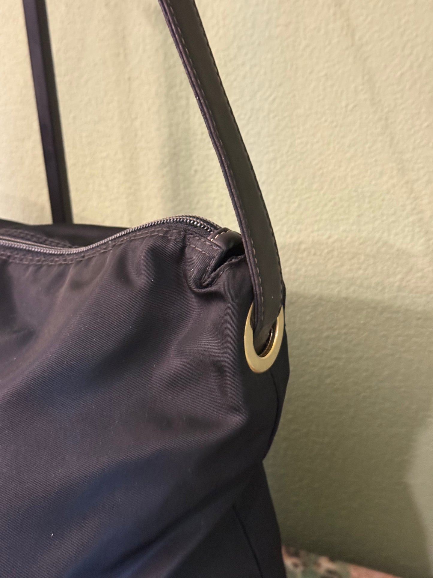PRADA BLACK NYLON LARGE HOBO BAG
