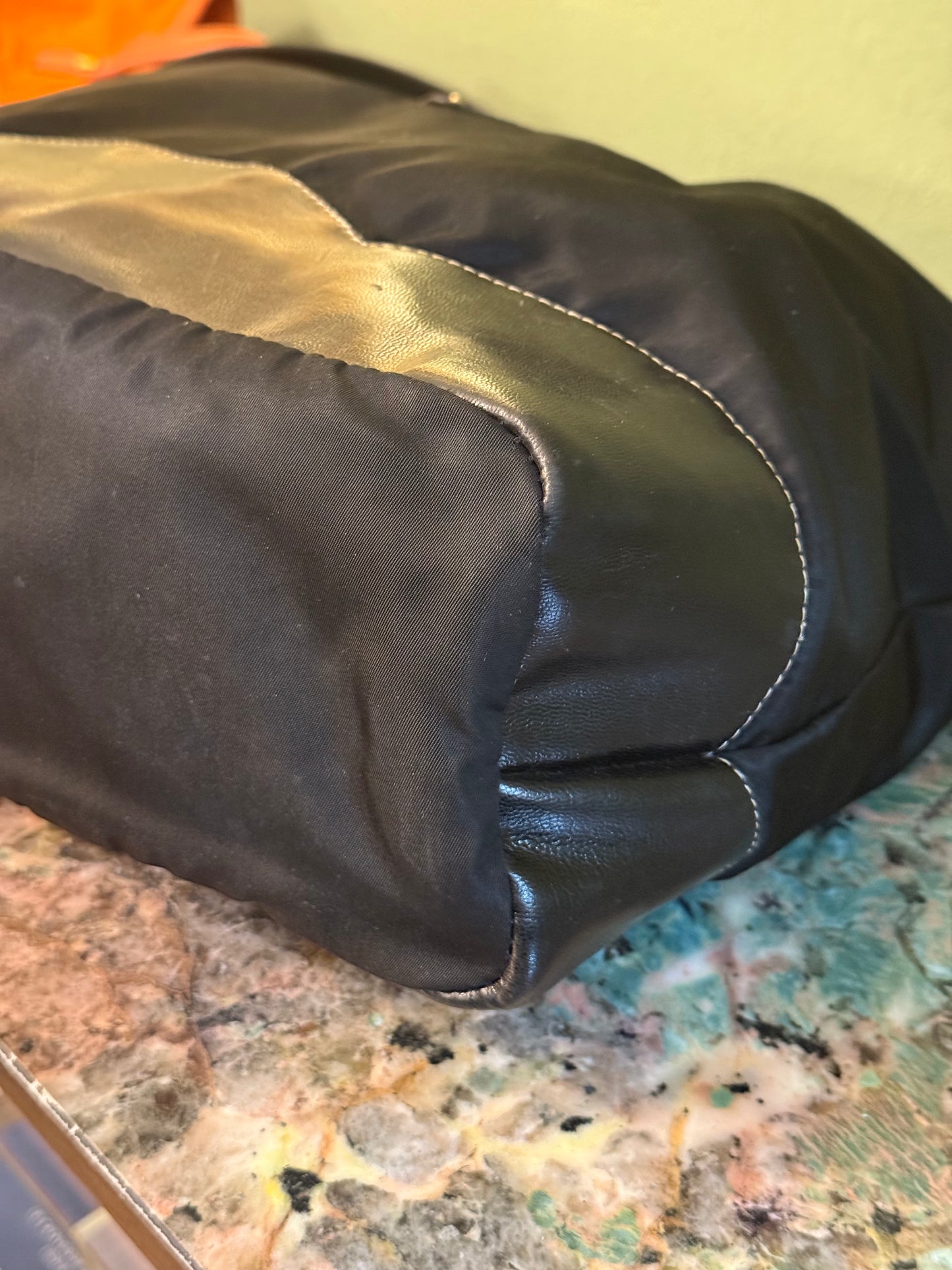 PRADA BLACK NYLON LARGE HOBO BAG