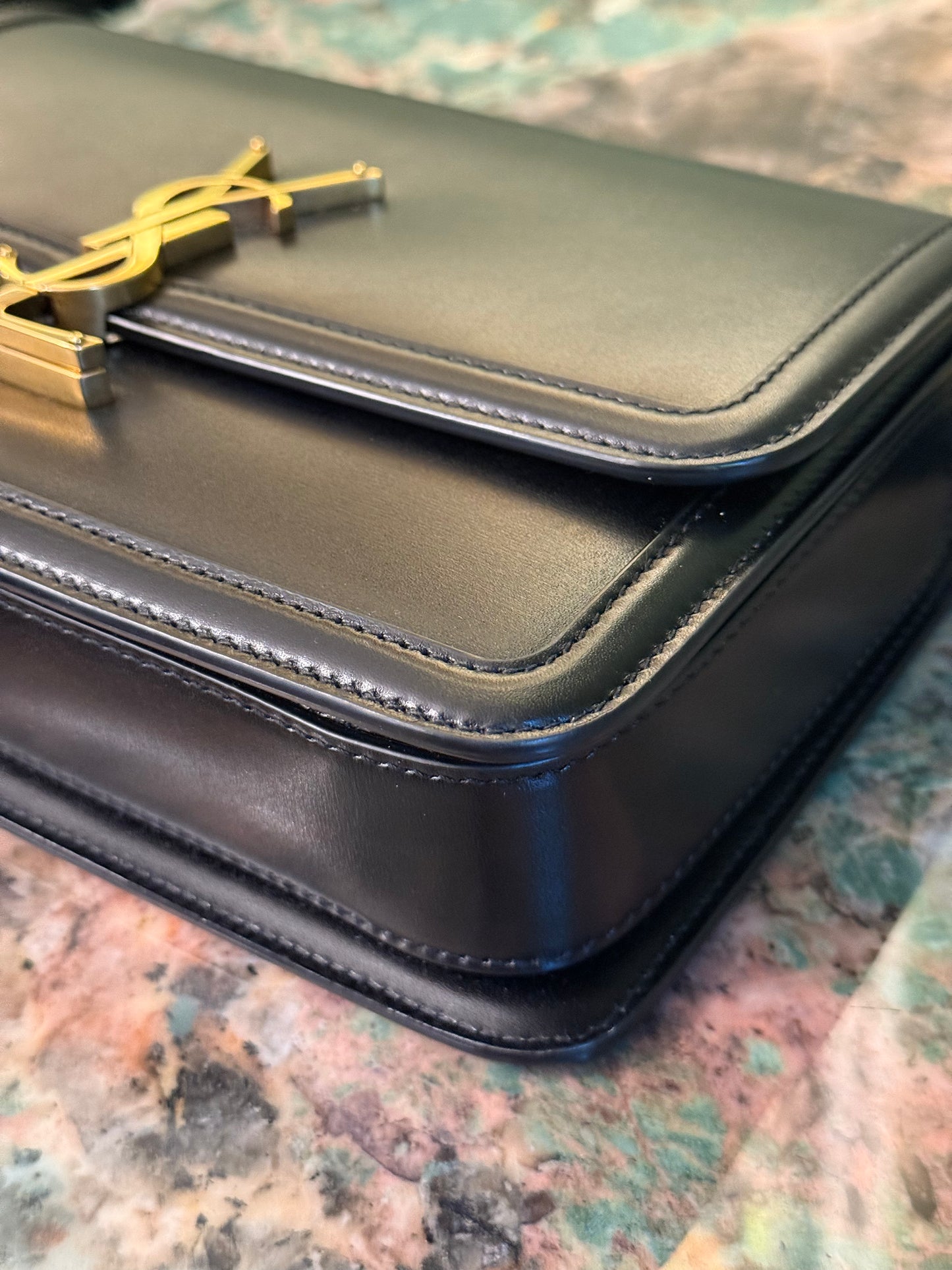 SAINT LAURENT MEDIUM BLACK SOLFERINO SHOULDER BAG