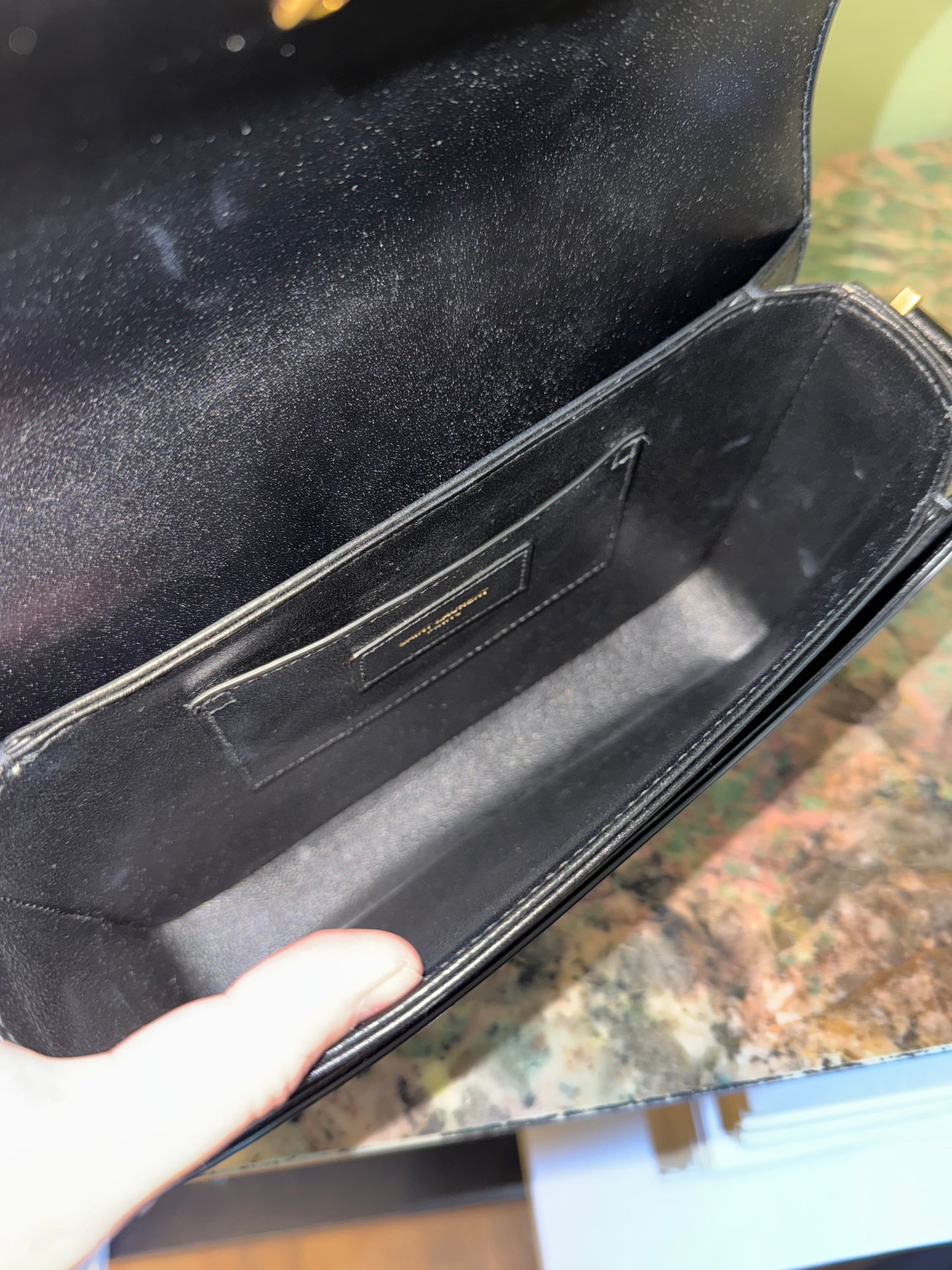 SAINT LAURENT MEDIUM BLACK SOLFERINO SHOULDER BAG