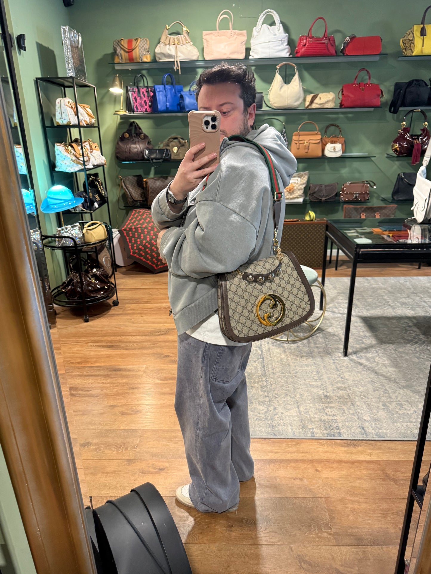GUCCI GG SUPREME LARGE BLONDIE TOP HANDLE BAG