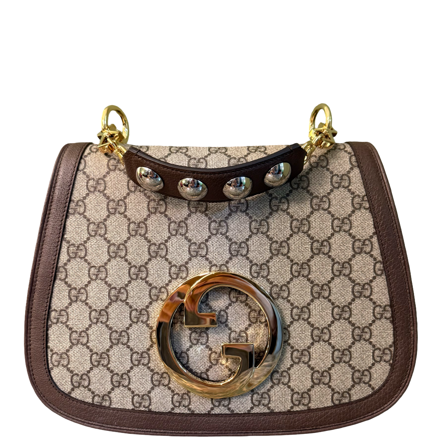 GUCCI GG SUPREME LARGE BLONDIE TOP HANDLE BAG