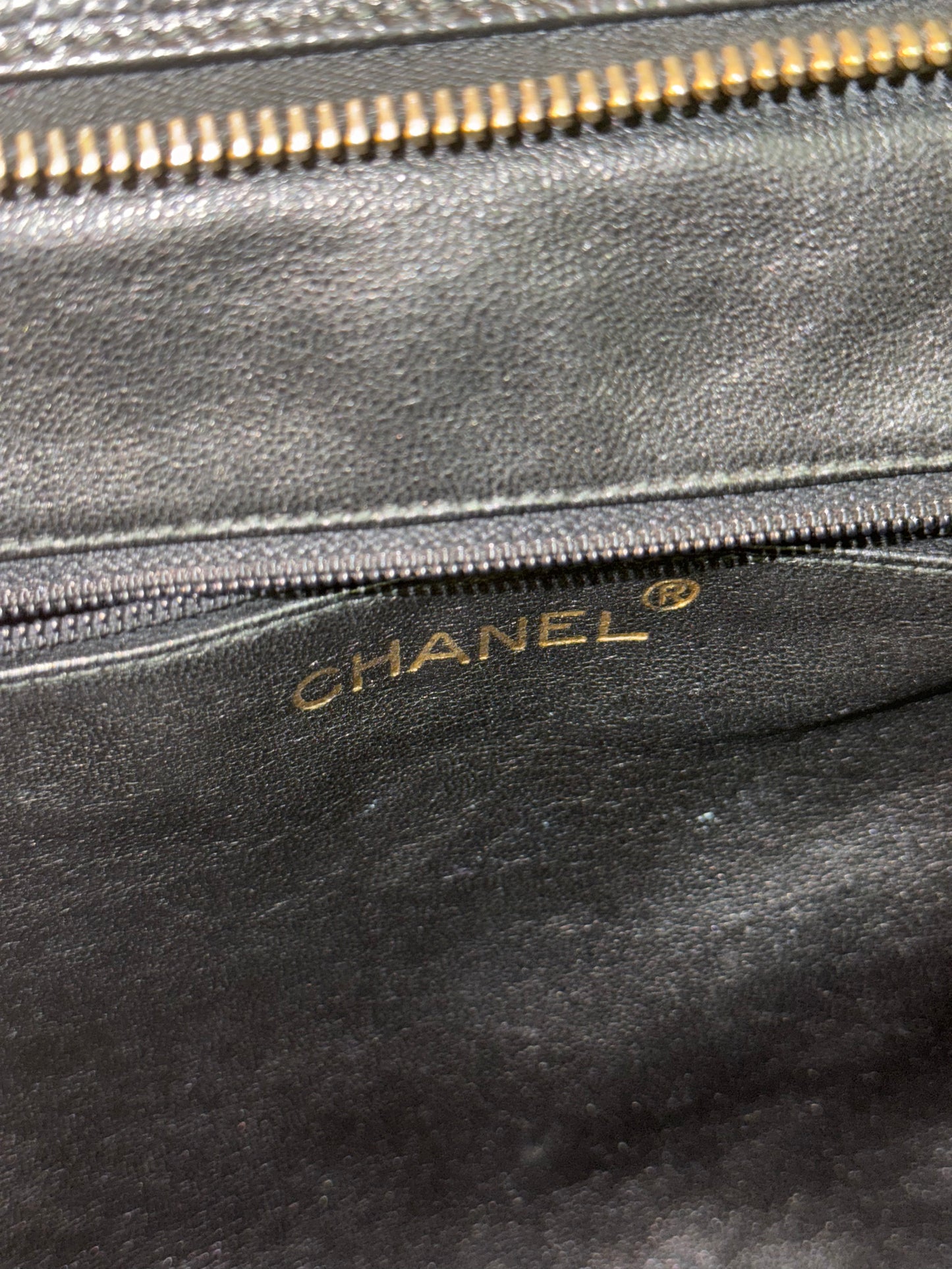 CHANEL BLACK CAVIAR SMALL SHOPPING BAG