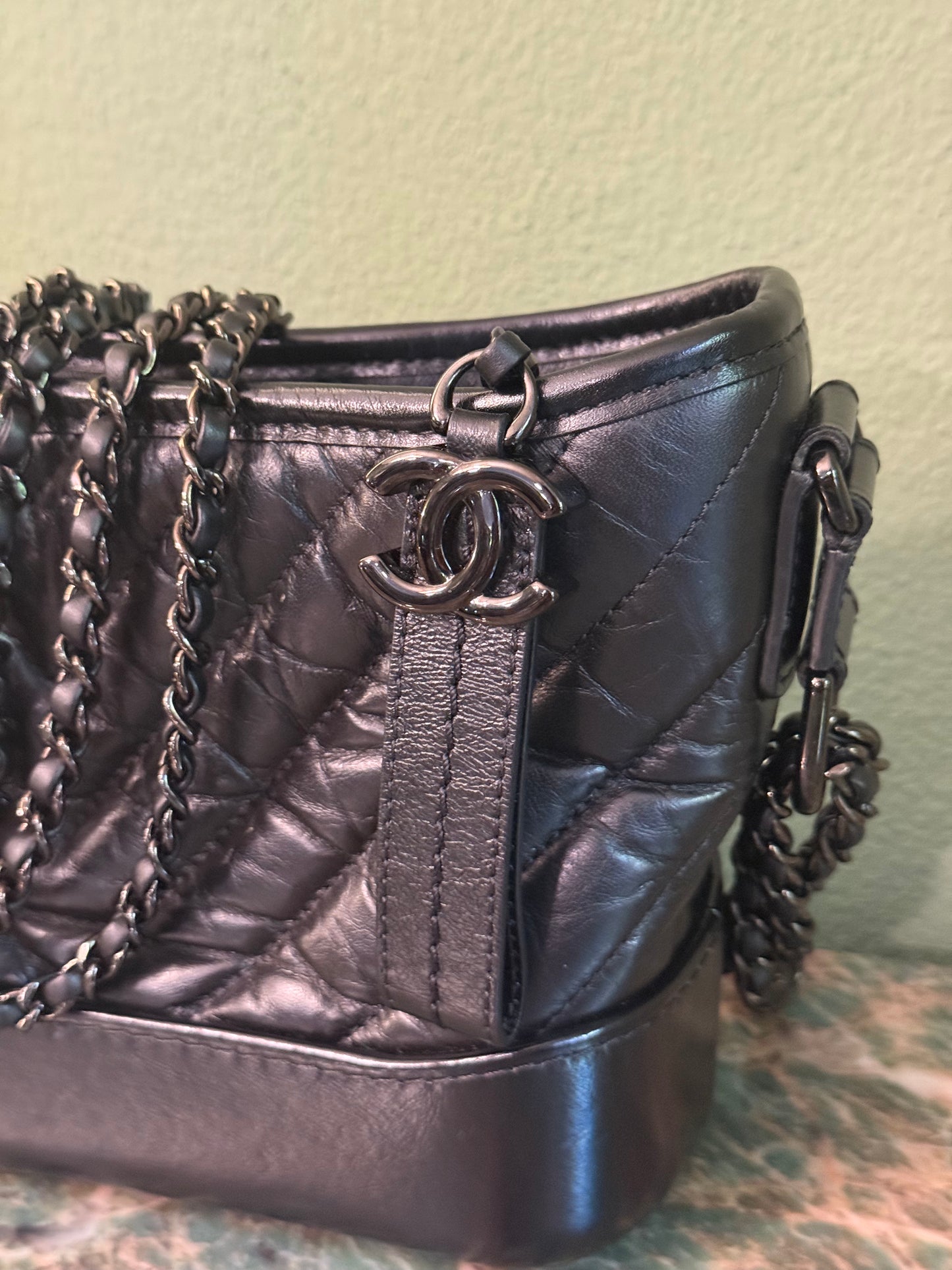 CHANEL SO BLACK CHEVRON MINI GABRIELLE CROSSBODY BAG