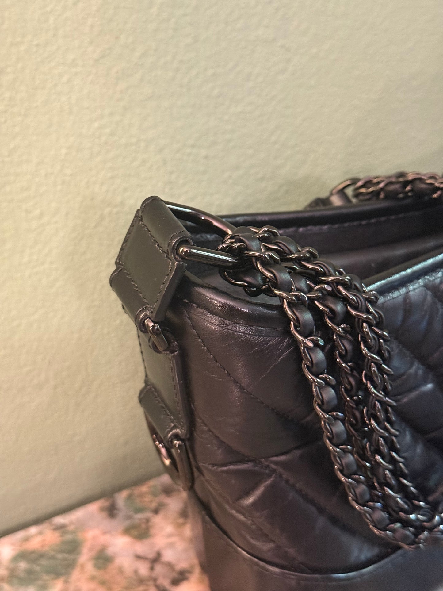 CHANEL SO BLACK CHEVRON MINI GABRIELLE CROSSBODY BAG