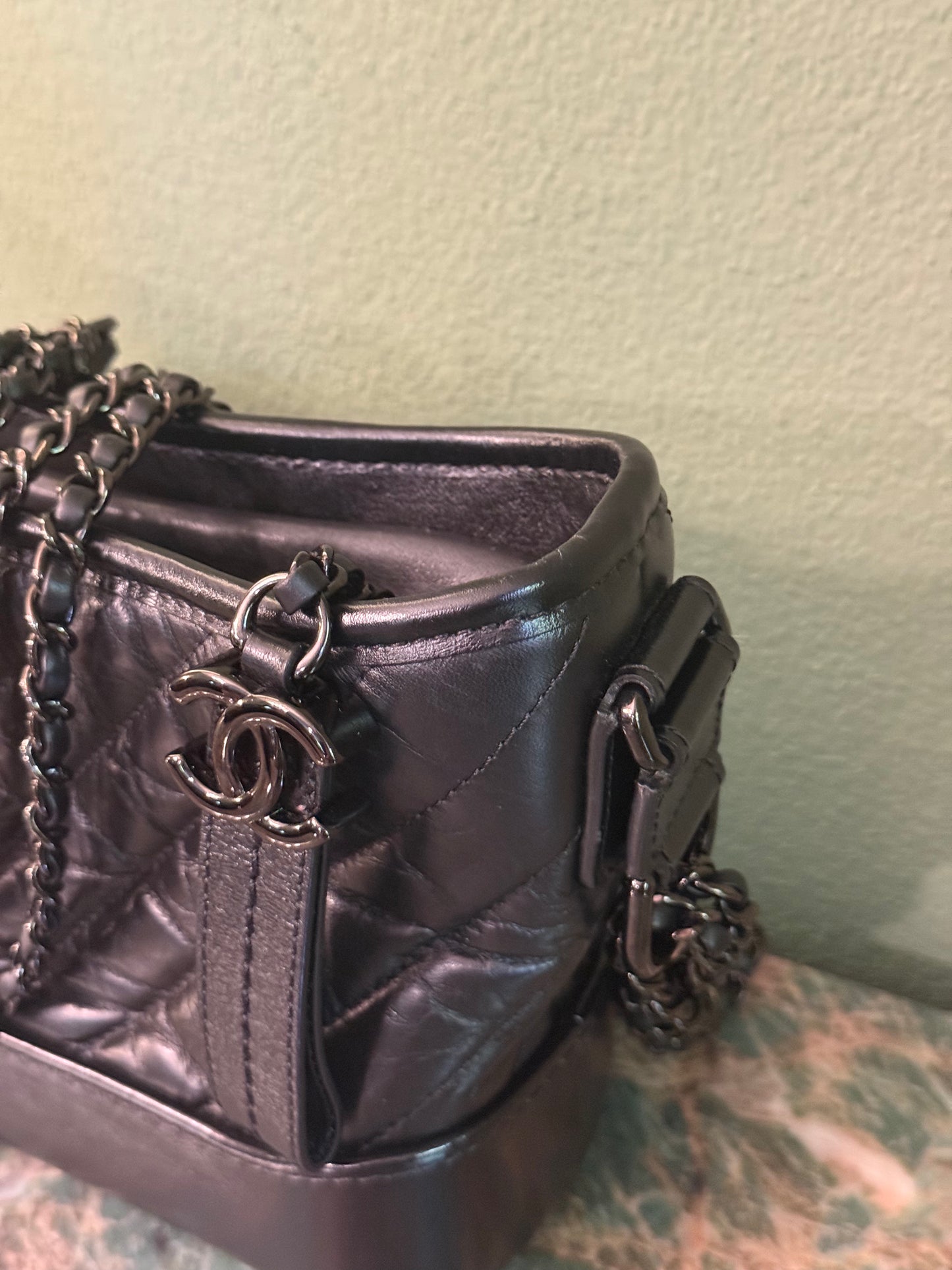 CHANEL SO BLACK CHEVRON MINI GABRIELLE CROSSBODY BAG