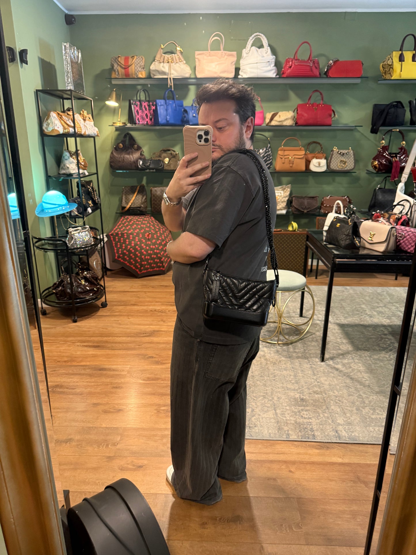 CHANEL SO BLACK CHEVRON MINI GABRIELLE CROSSBODY BAG