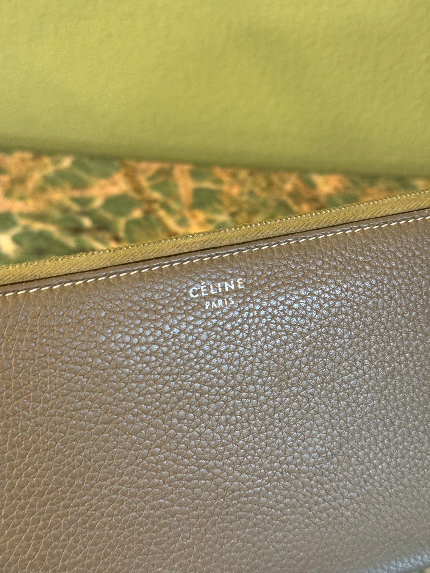 CELINE TAUPE LARGE ZIPPY WALLET