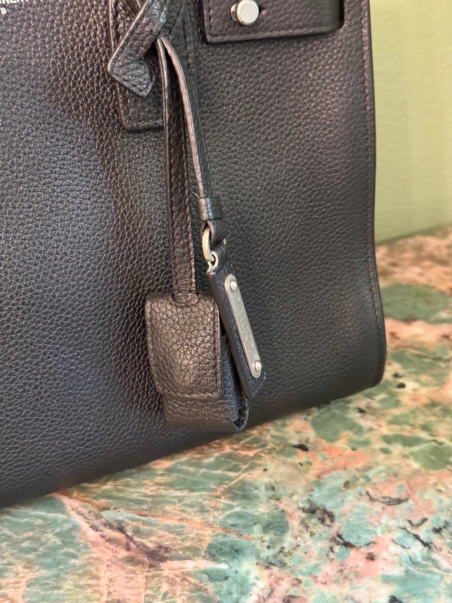 SAINT LAURENT BLACK BABY SAC DE JOUR HANDBAG