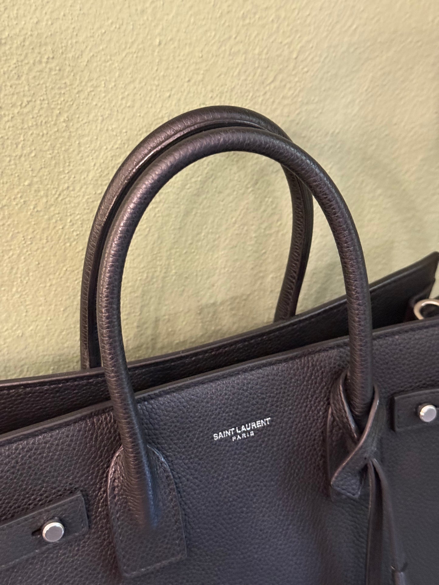 SAINT LAURENT BLACK BABY SAC DE JOUR HANDBAG