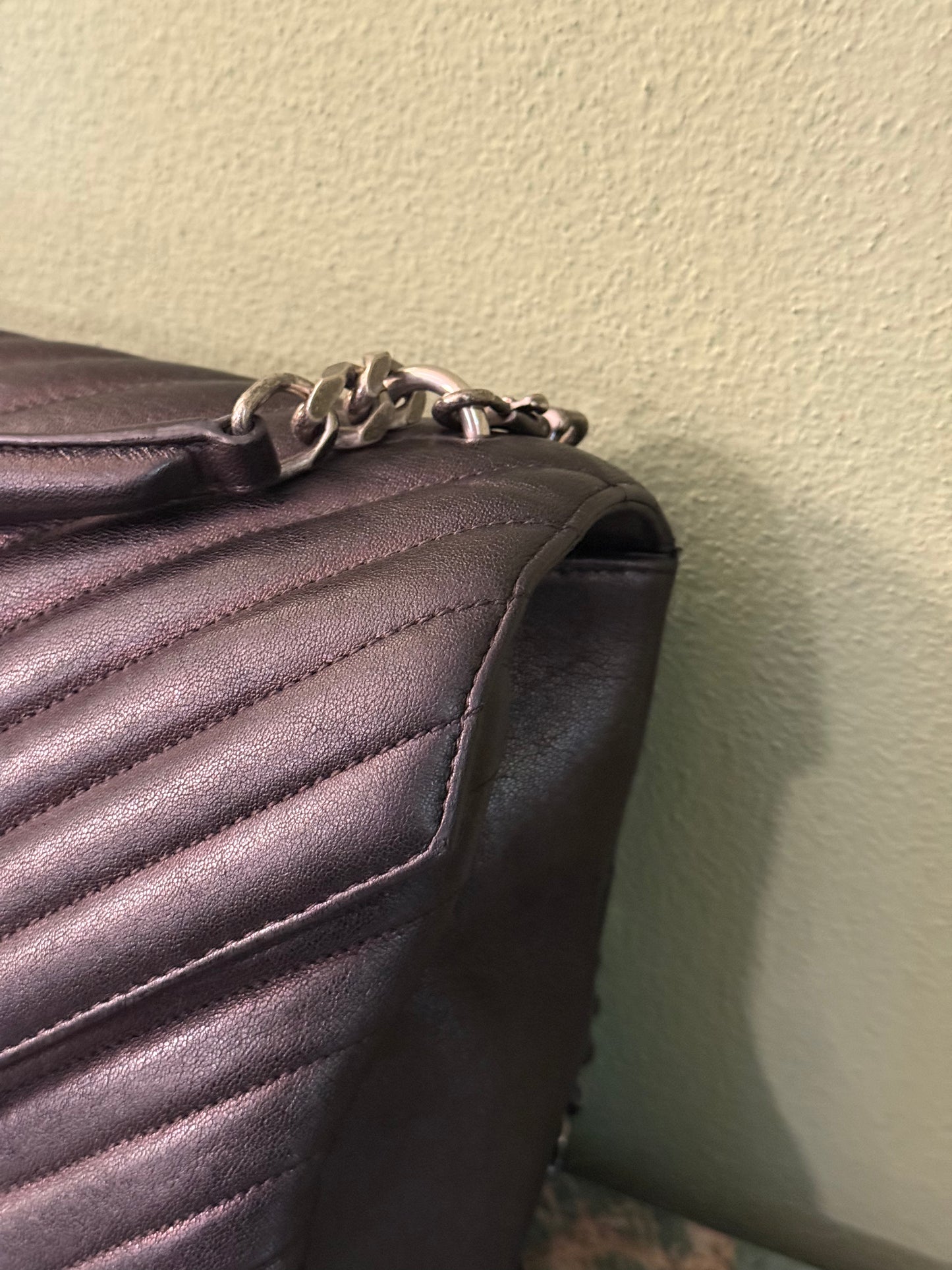 SAINT LAURENT BLACK LARGE COLLEGE SHOULDER BAG