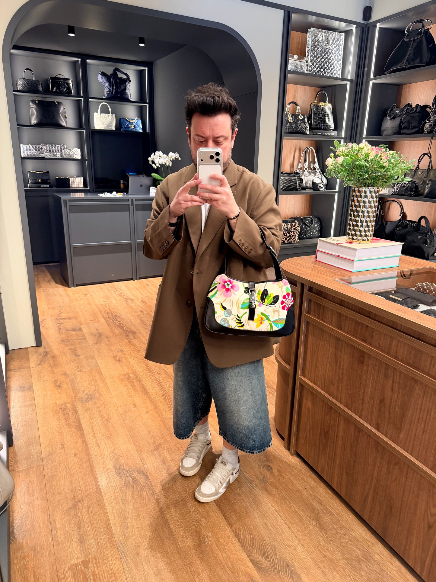 GUCCI BY TOM FORD FLORAL PRINT JACKIE SHOULDER BAG