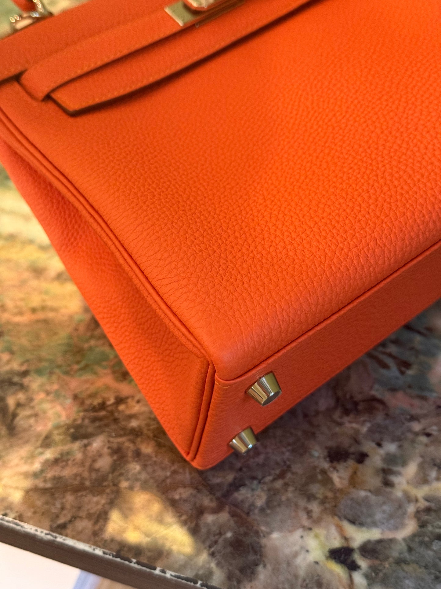 HERMÈS ORANGE TOGO KELLY 25 HANDBAG