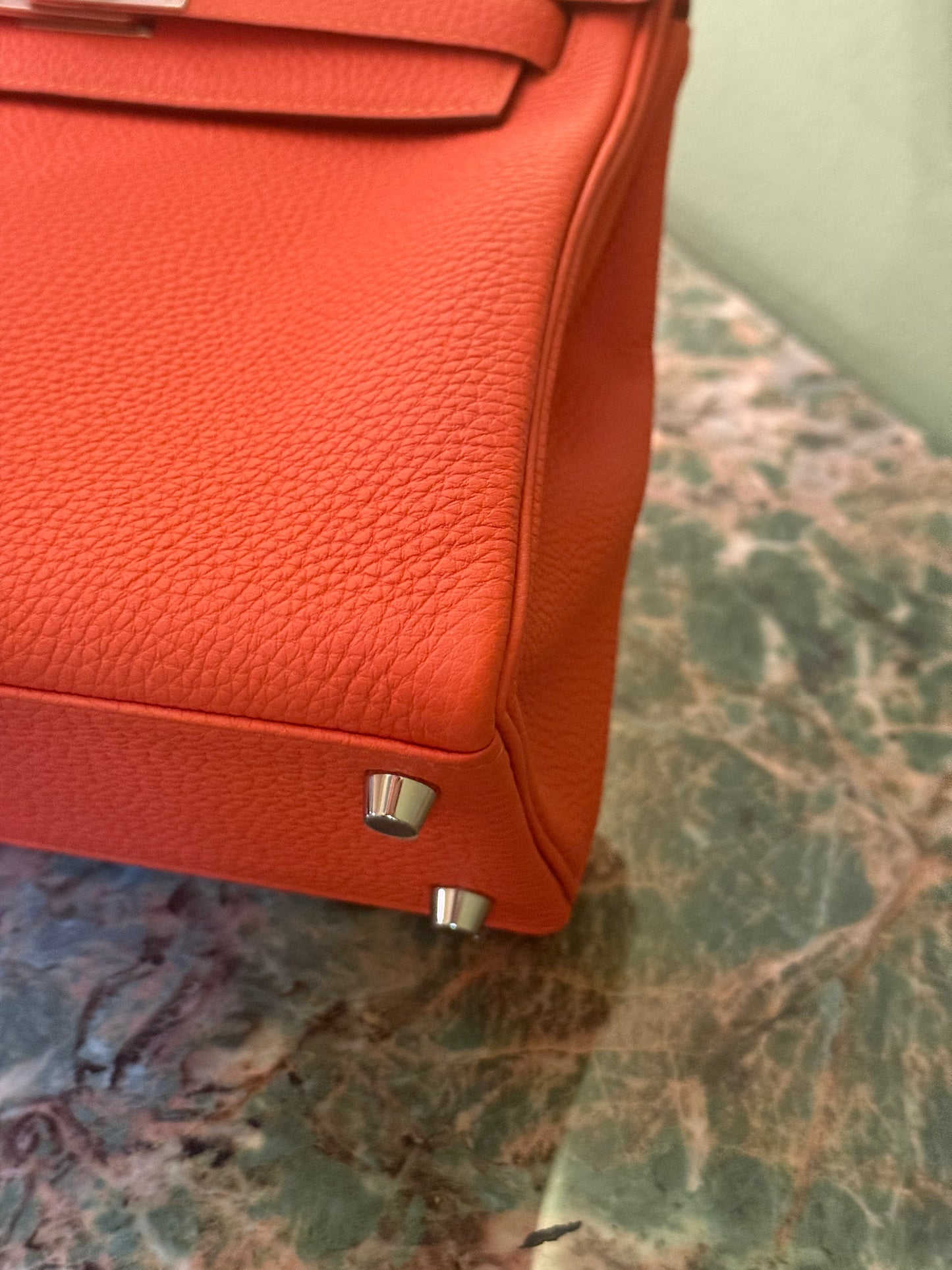 HERMÈS ORANGE TOGO KELLY 25 HANDBAG