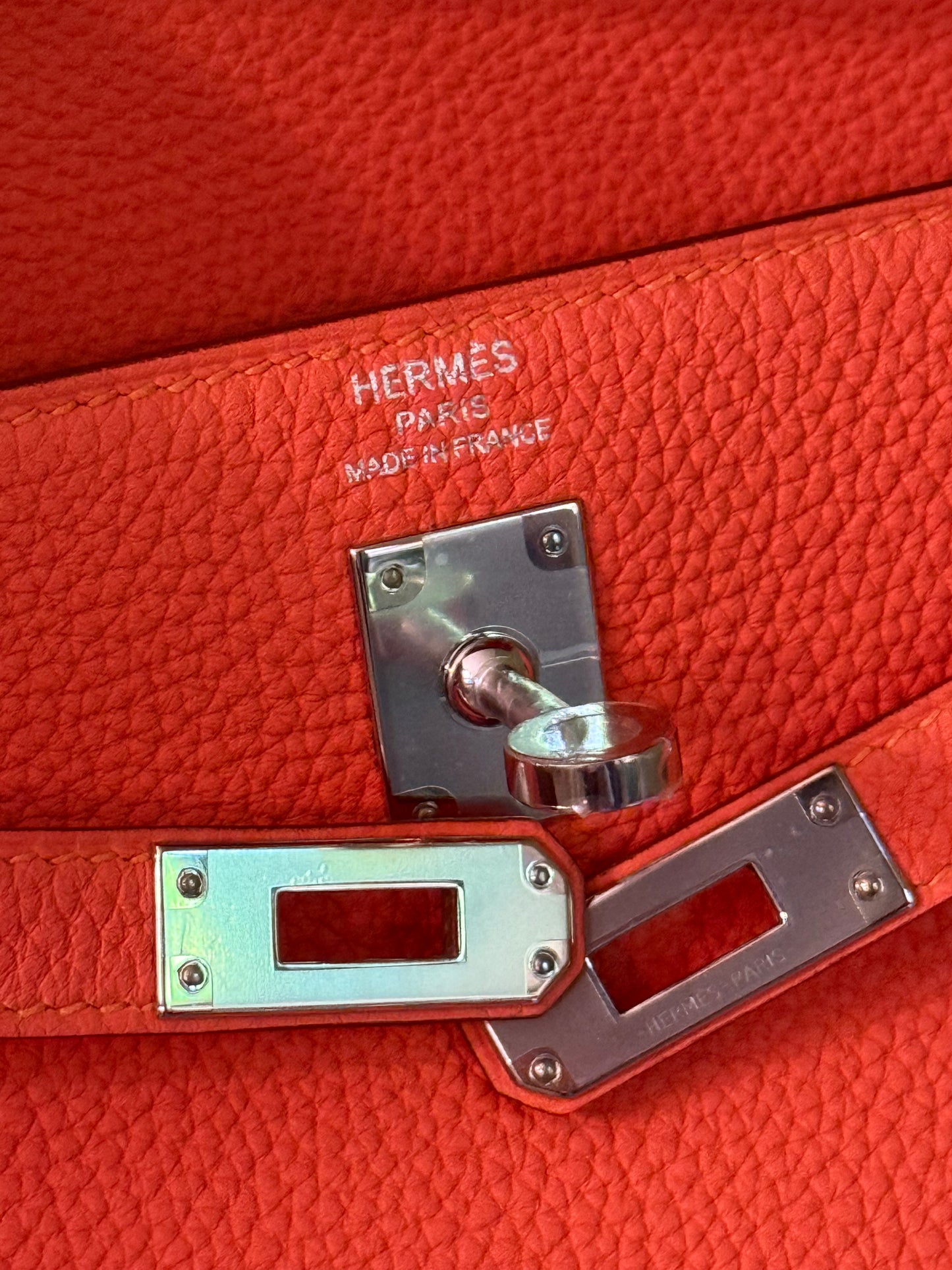 HERMÈS ORANGE TOGO KELLY 25 HANDBAG