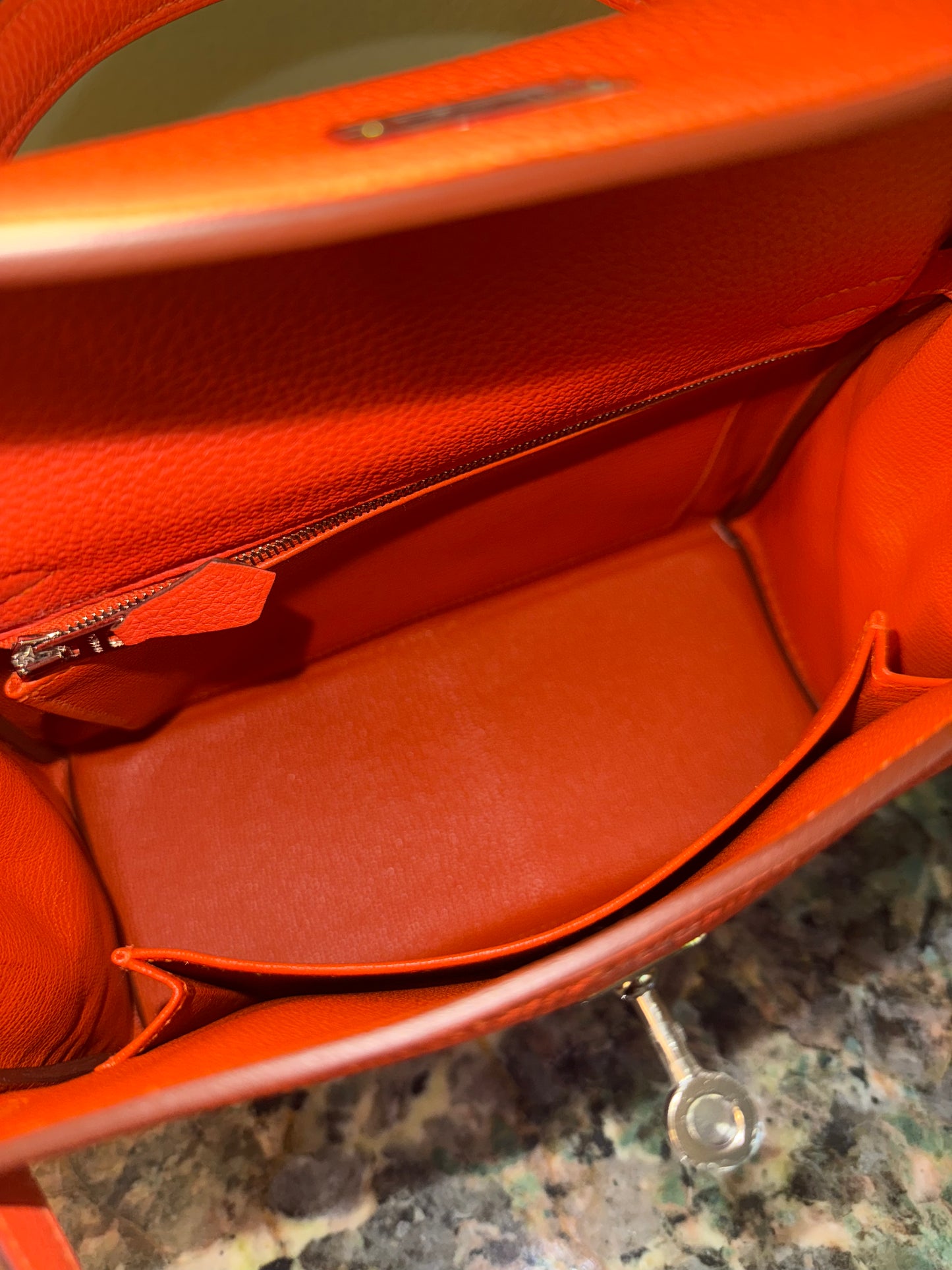 HERMÈS ORANGE TOGO KELLY 25 HANDBAG