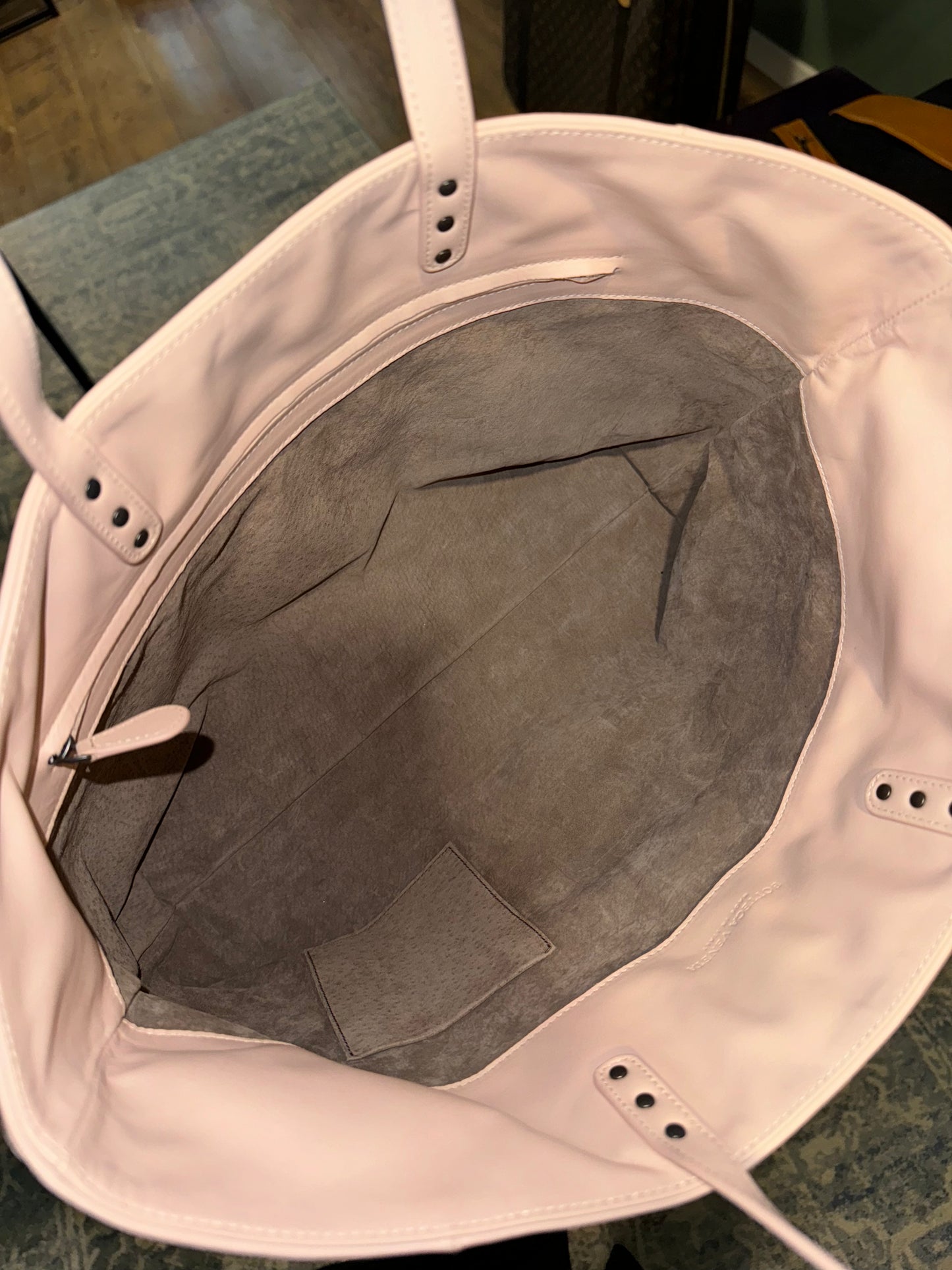 BOTTEGA VENETA LIGHT PINK INTRECCIATO SHOPPING TOTE
