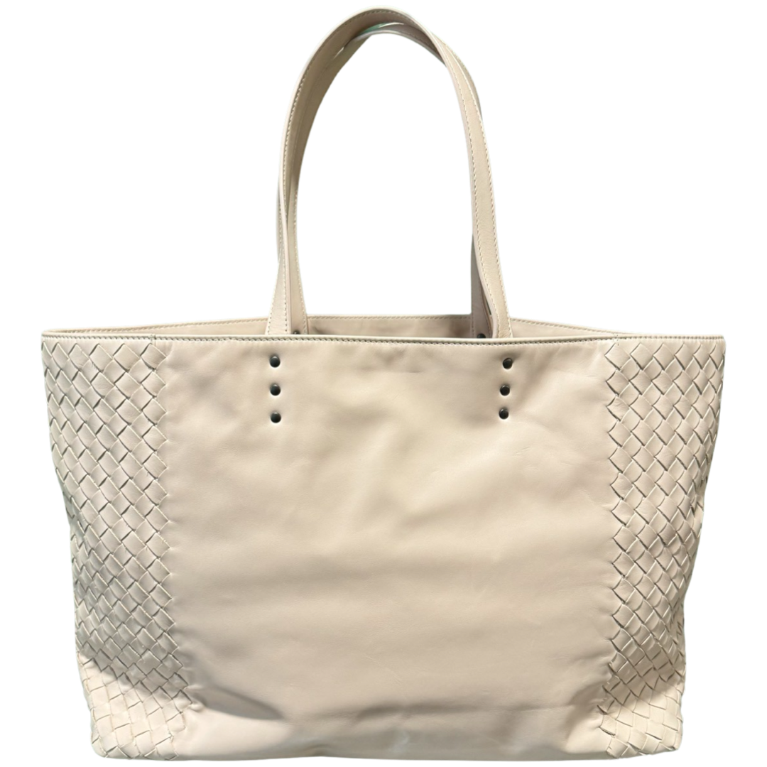 BOTTEGA VENETA LIGHT PINK INTRECCIATO SHOPPING TOTE
