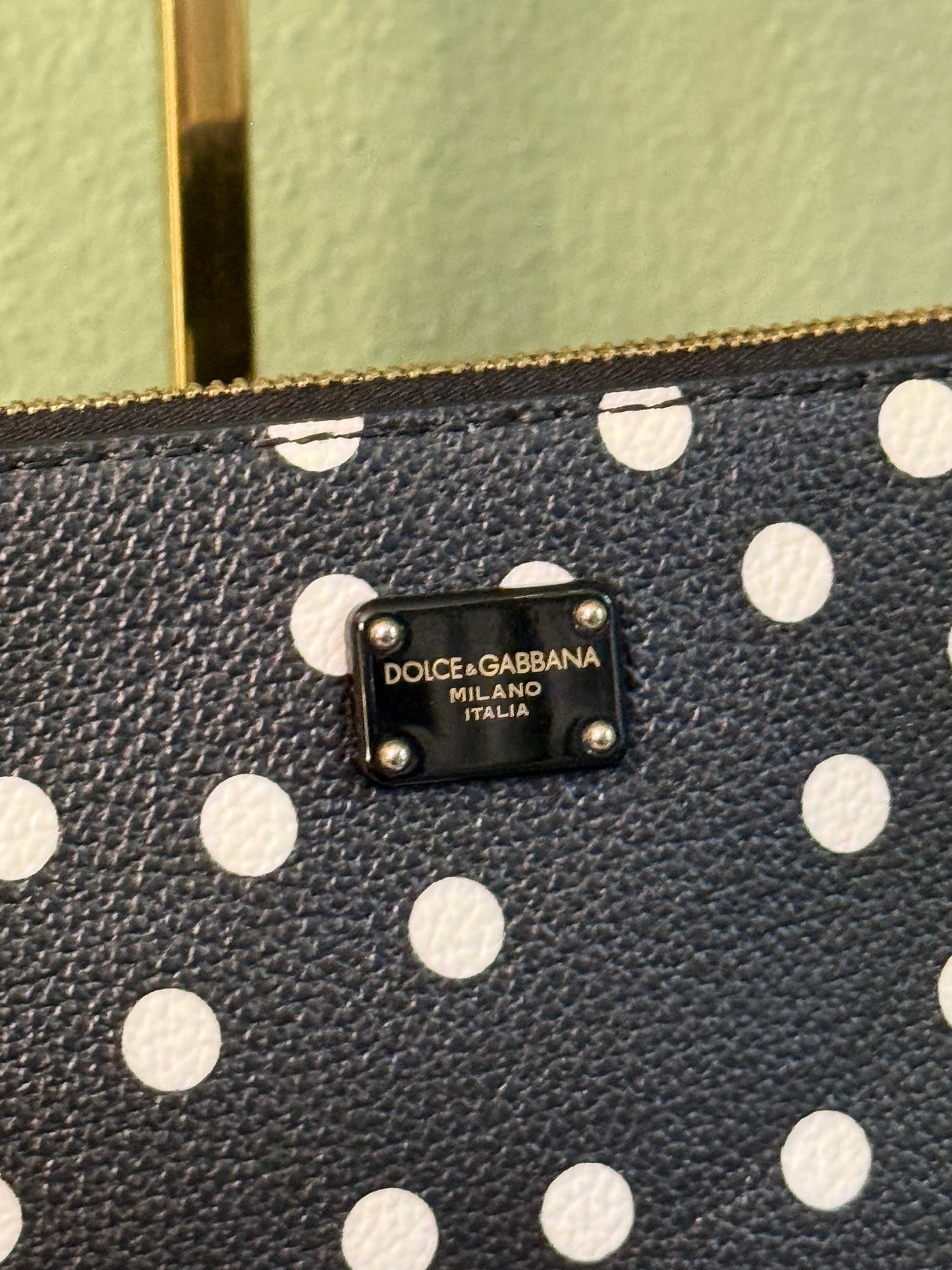 DOLCE & GABBANA BLACK POIS MINI CHAIN POCHETTE