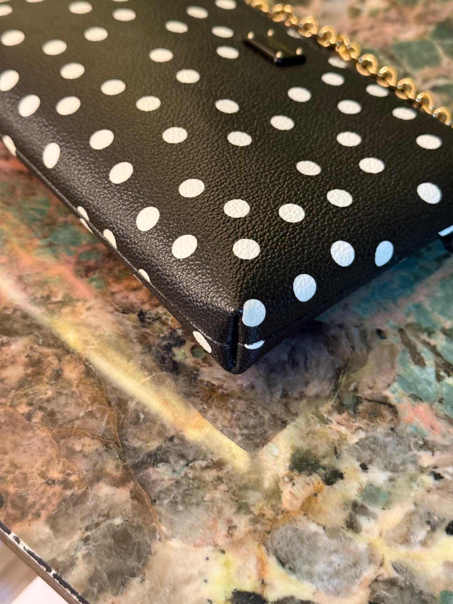 DOLCE & GABBANA BLACK POIS MINI CHAIN POCHETTE