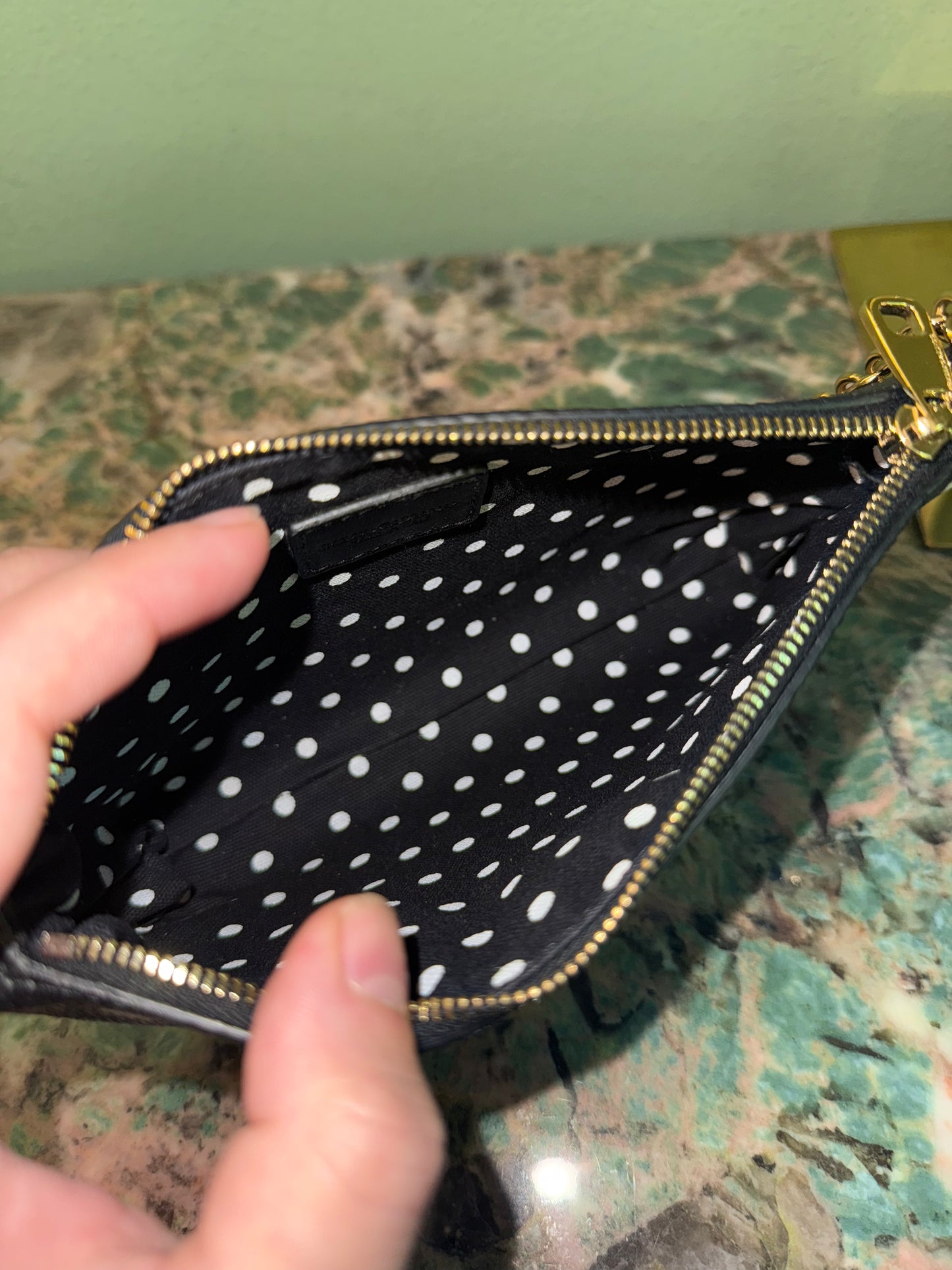 DOLCE & GABBANA BLACK POIS MINI CHAIN POCHETTE