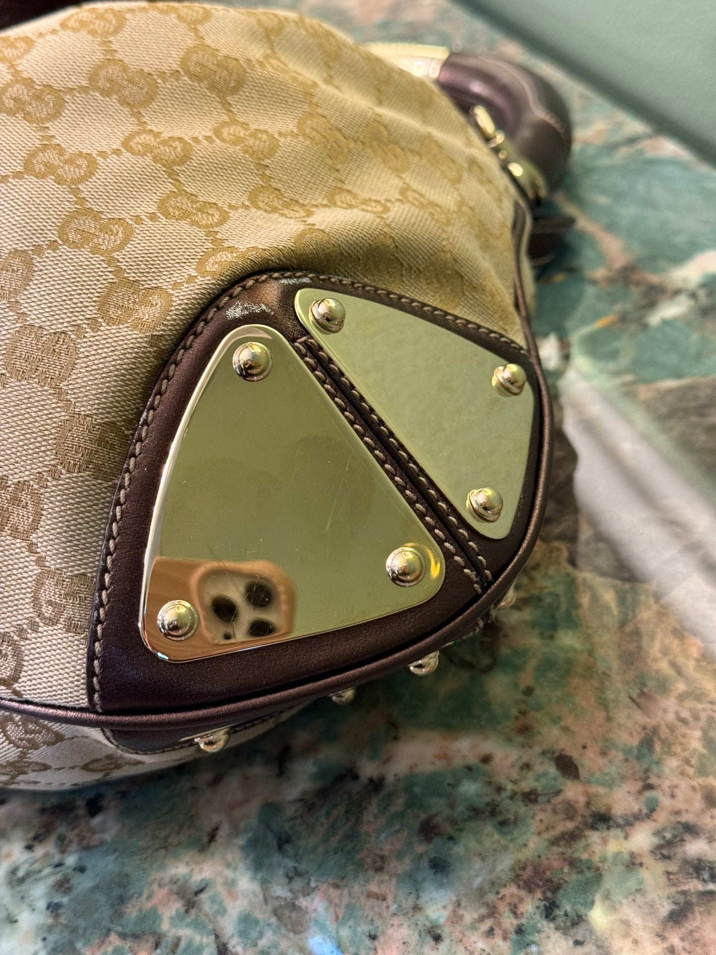 GUCCI MONOGRAM MINK MEDIUM INDY SHOULDER BAG