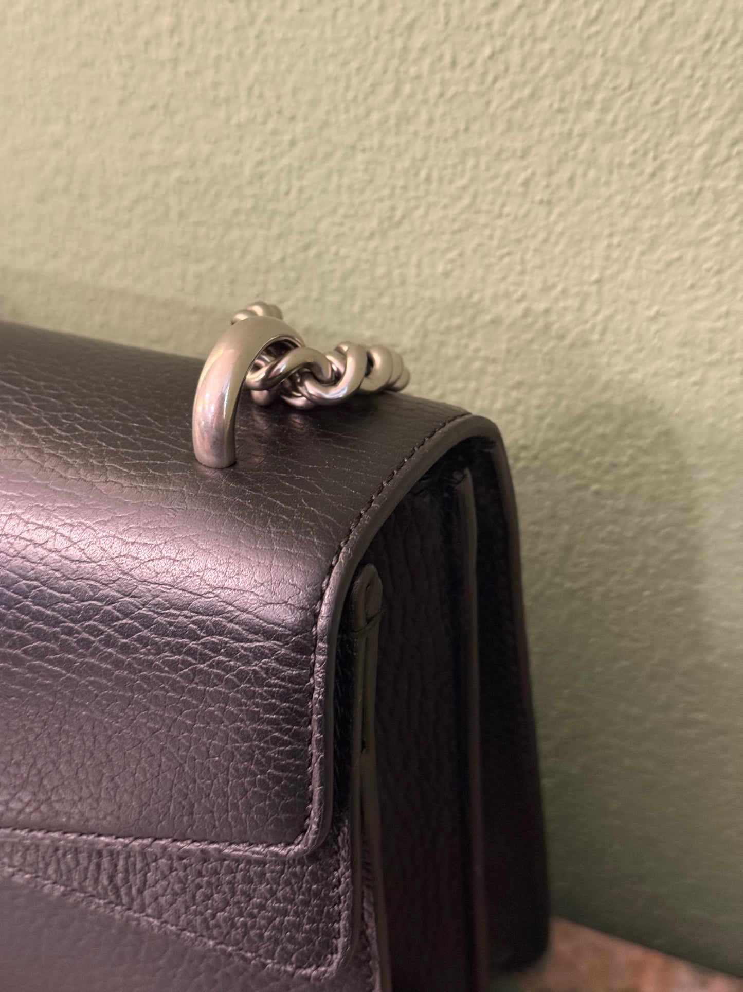 GUCCI MEDIUM BALCK LEATHER DIONYSUS SHOULDER BAG